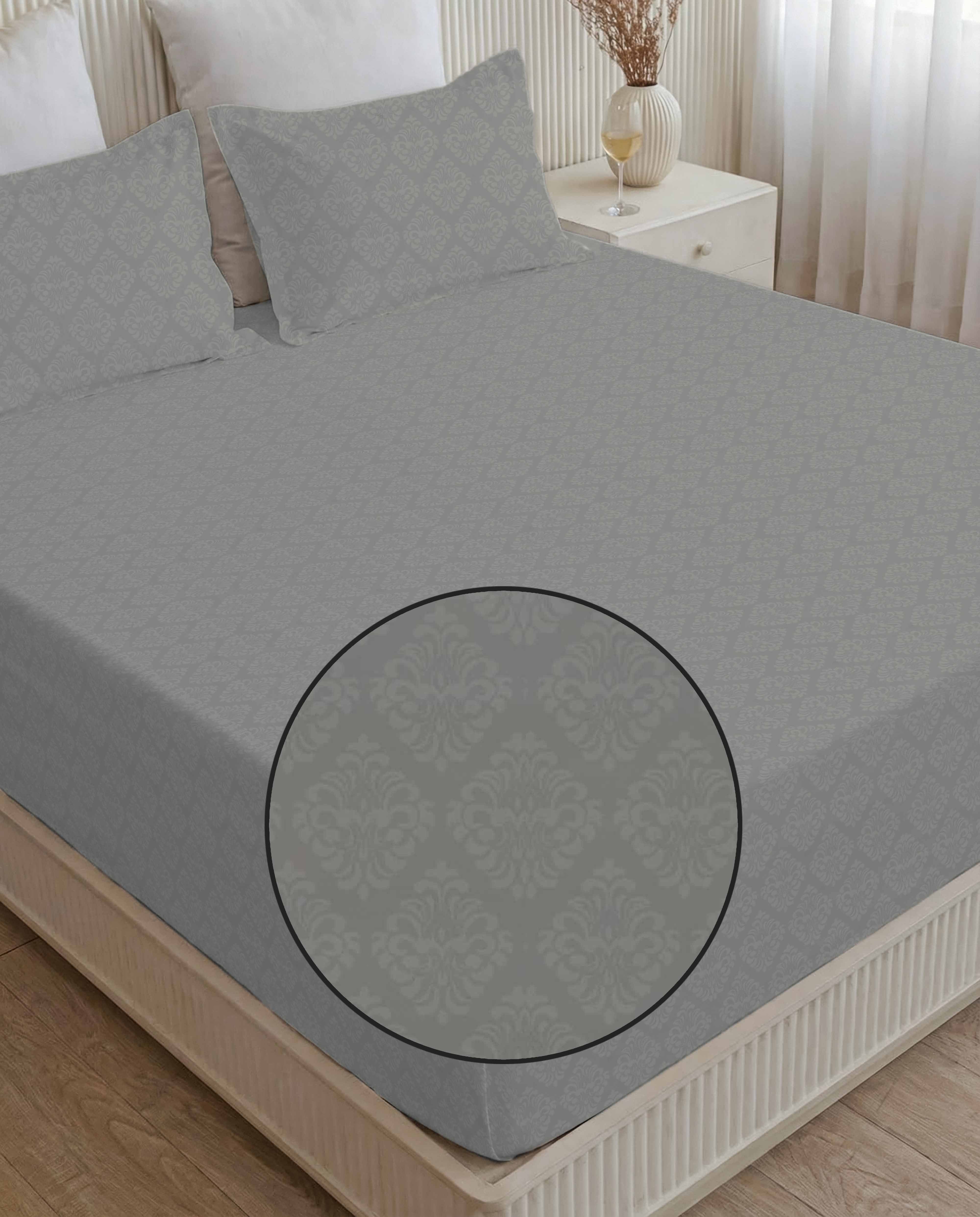 Slate Shadow King Size Embossed Bedsheet