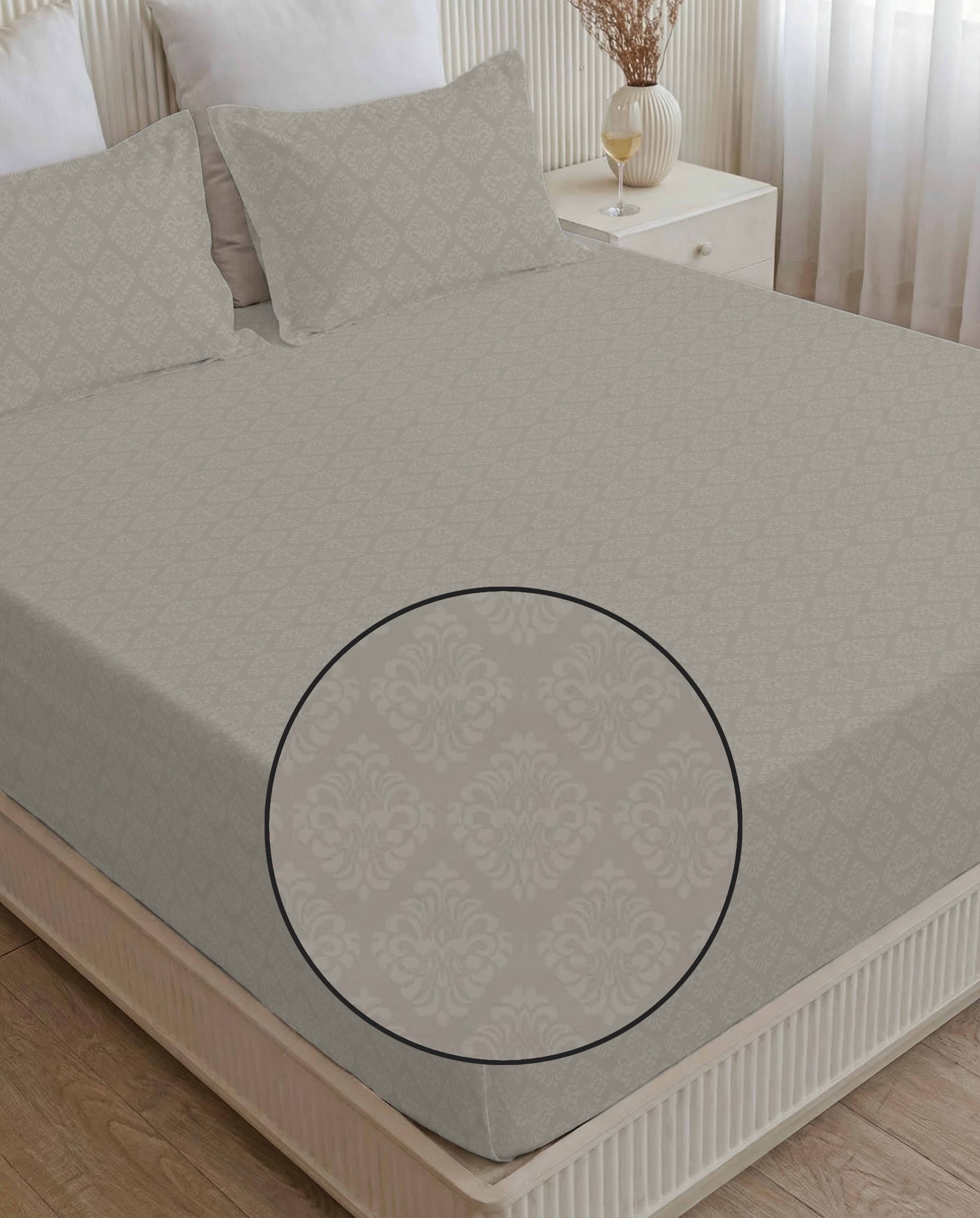 Stone Whisper King Size Embossed Bedsheet