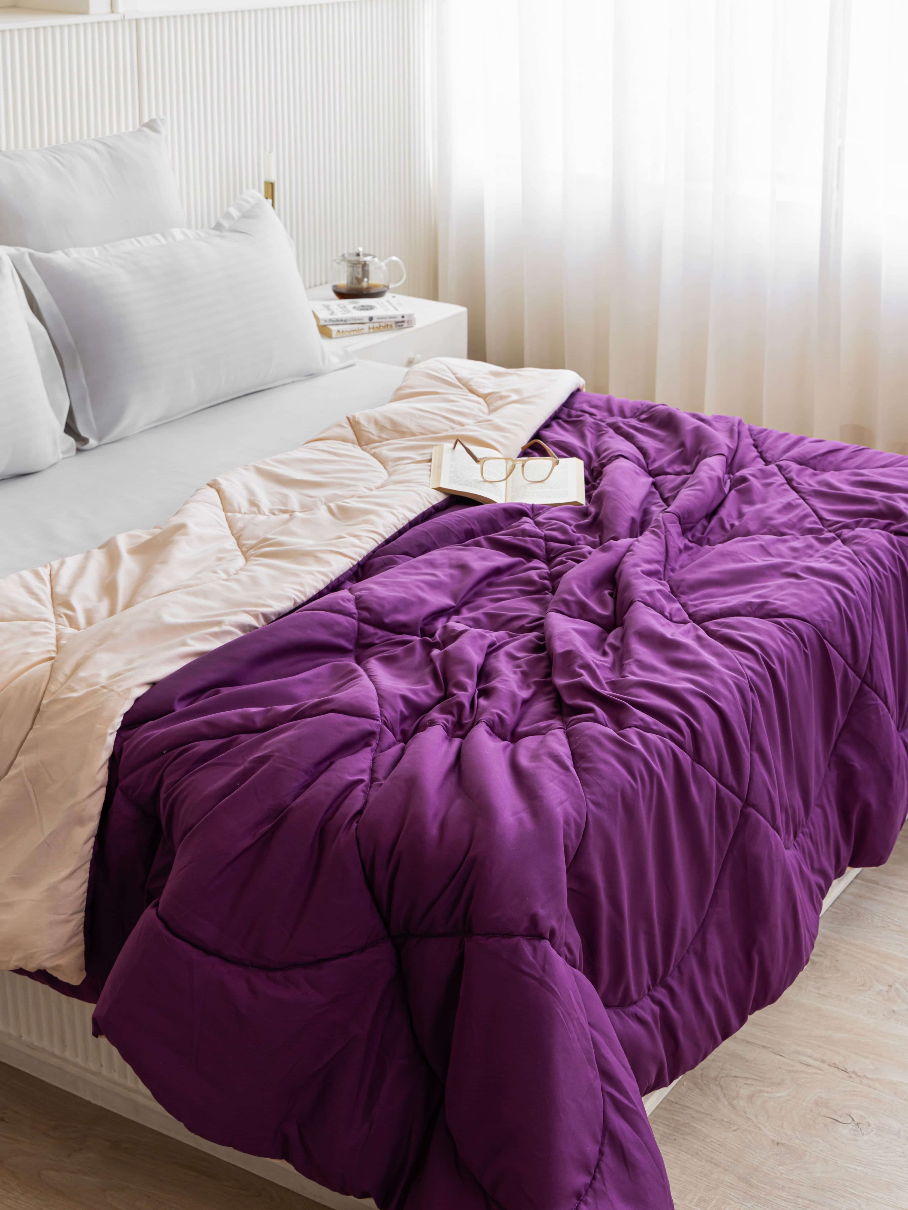 Purple & Peach Reversible Duvet Comforter