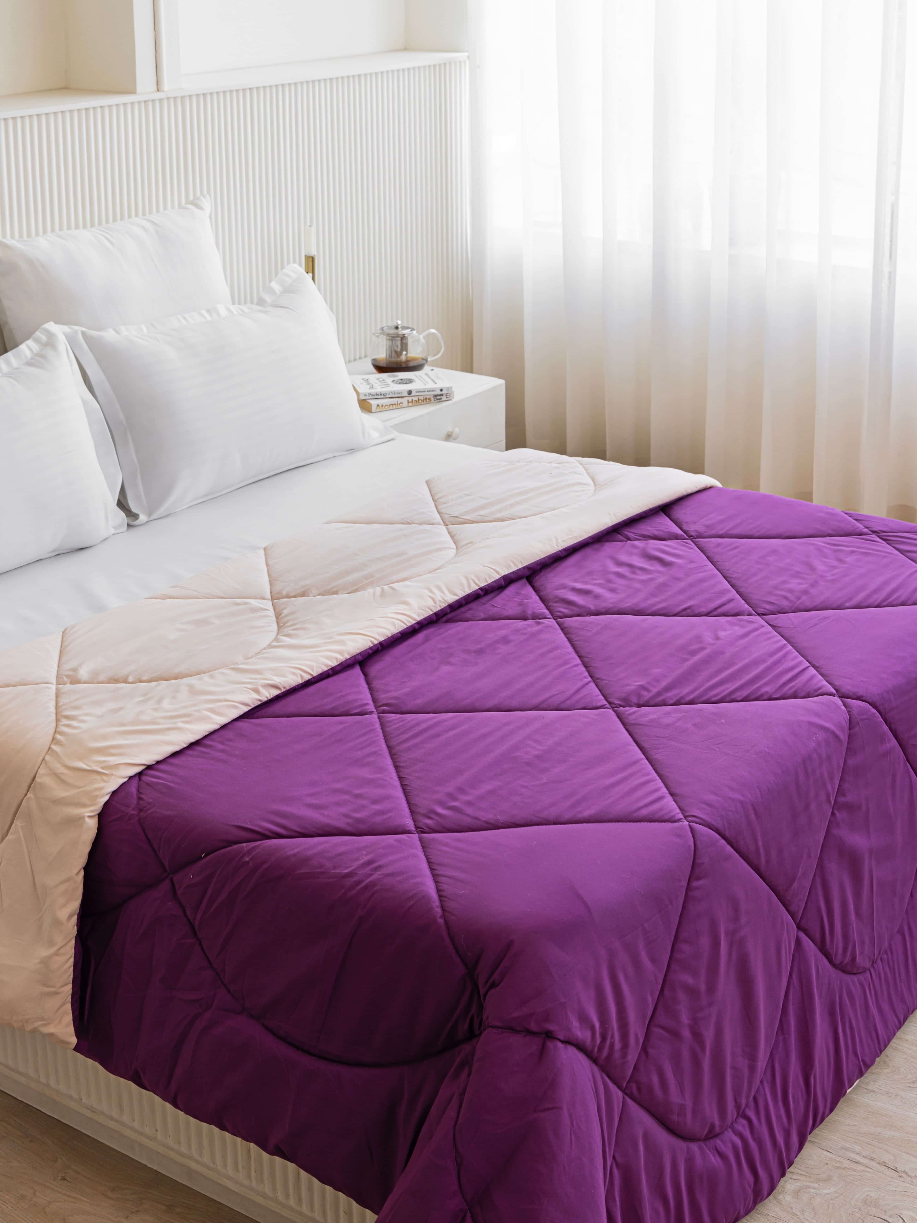 Purple & Peach Reversible Duvet AC Comforter