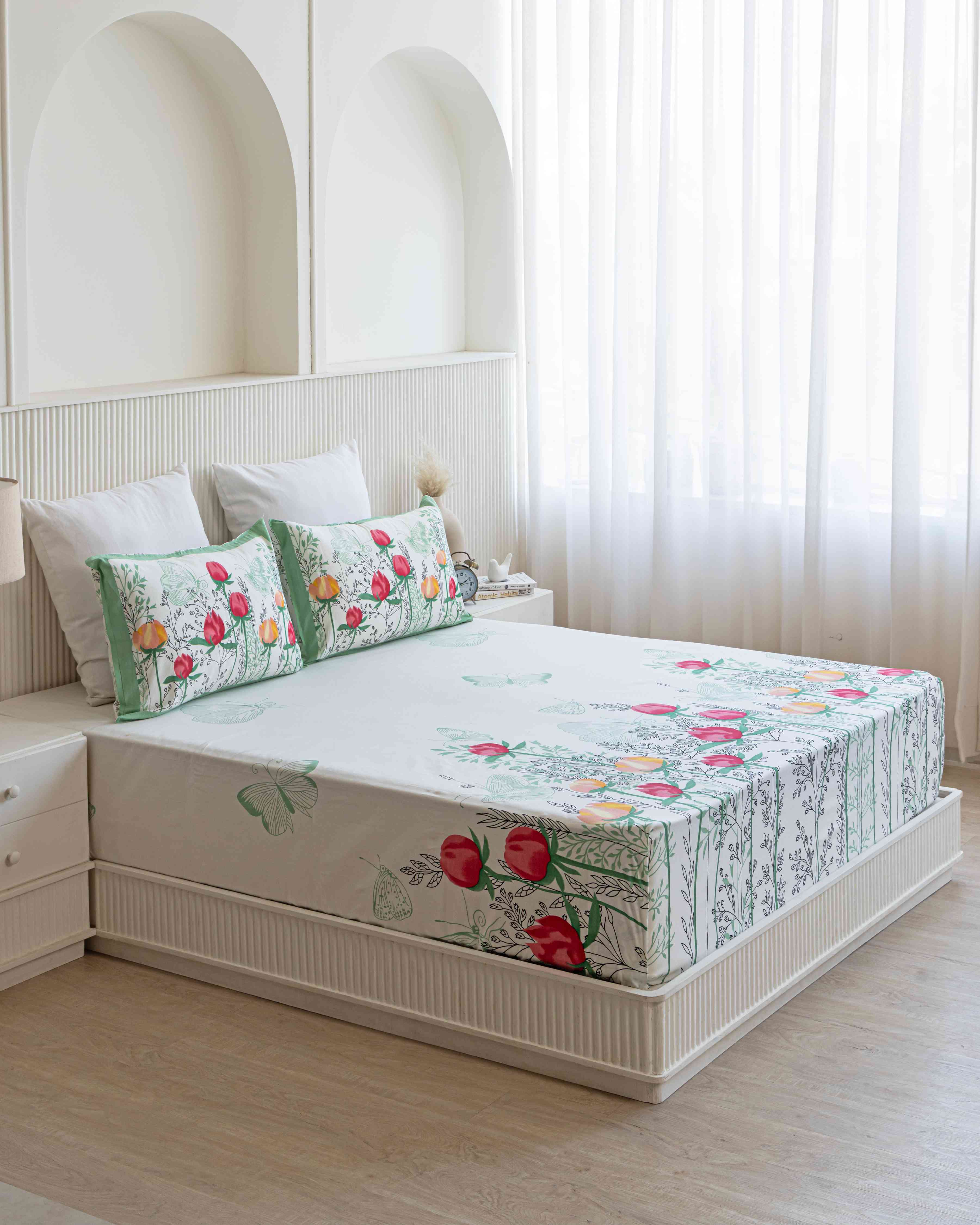 Minty Tulip Bedsheet