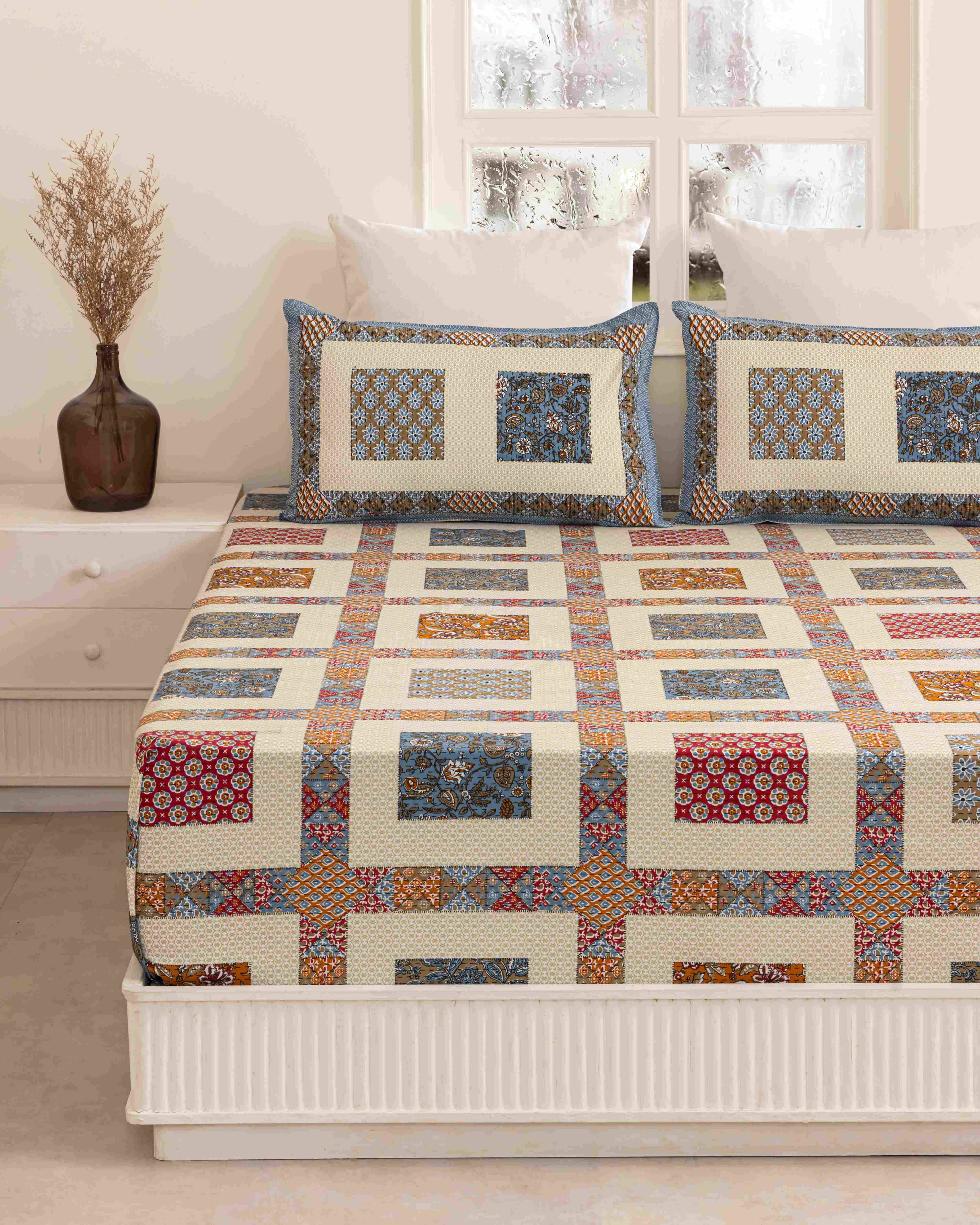 Multi-Block Art Bedsheet
