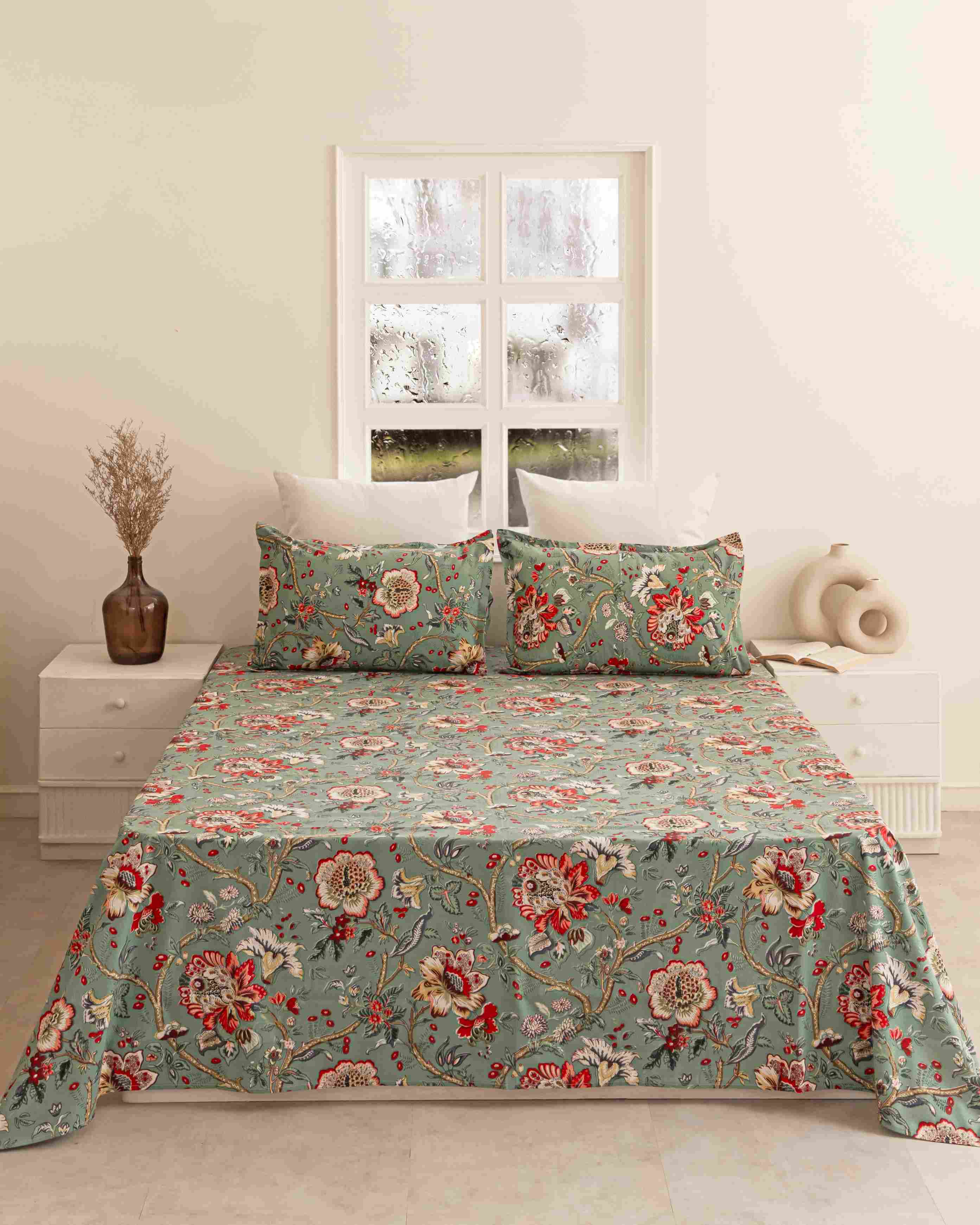 Anokhi Floral Print Bedsheet