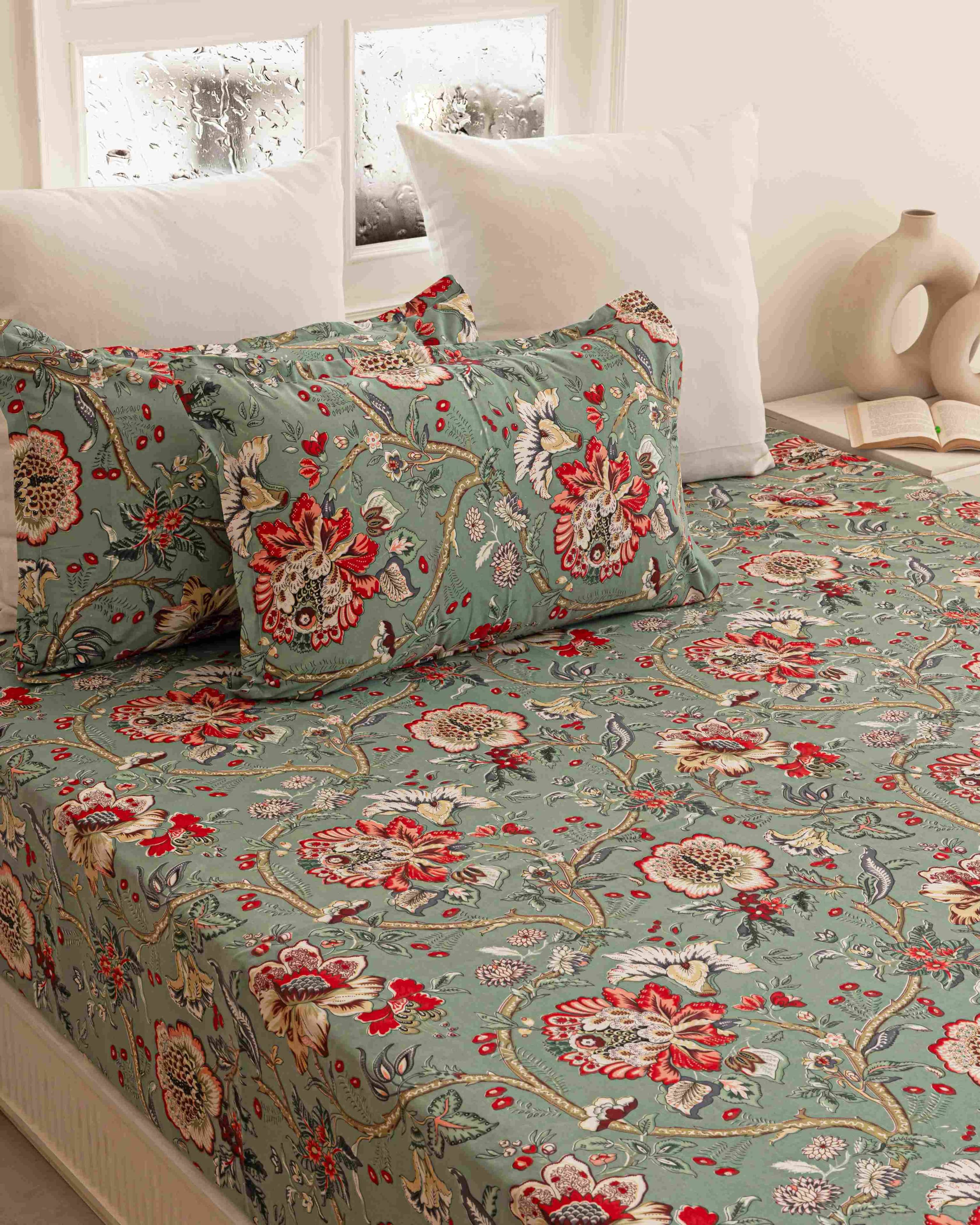 Anokhi Floral Print Bedsheet