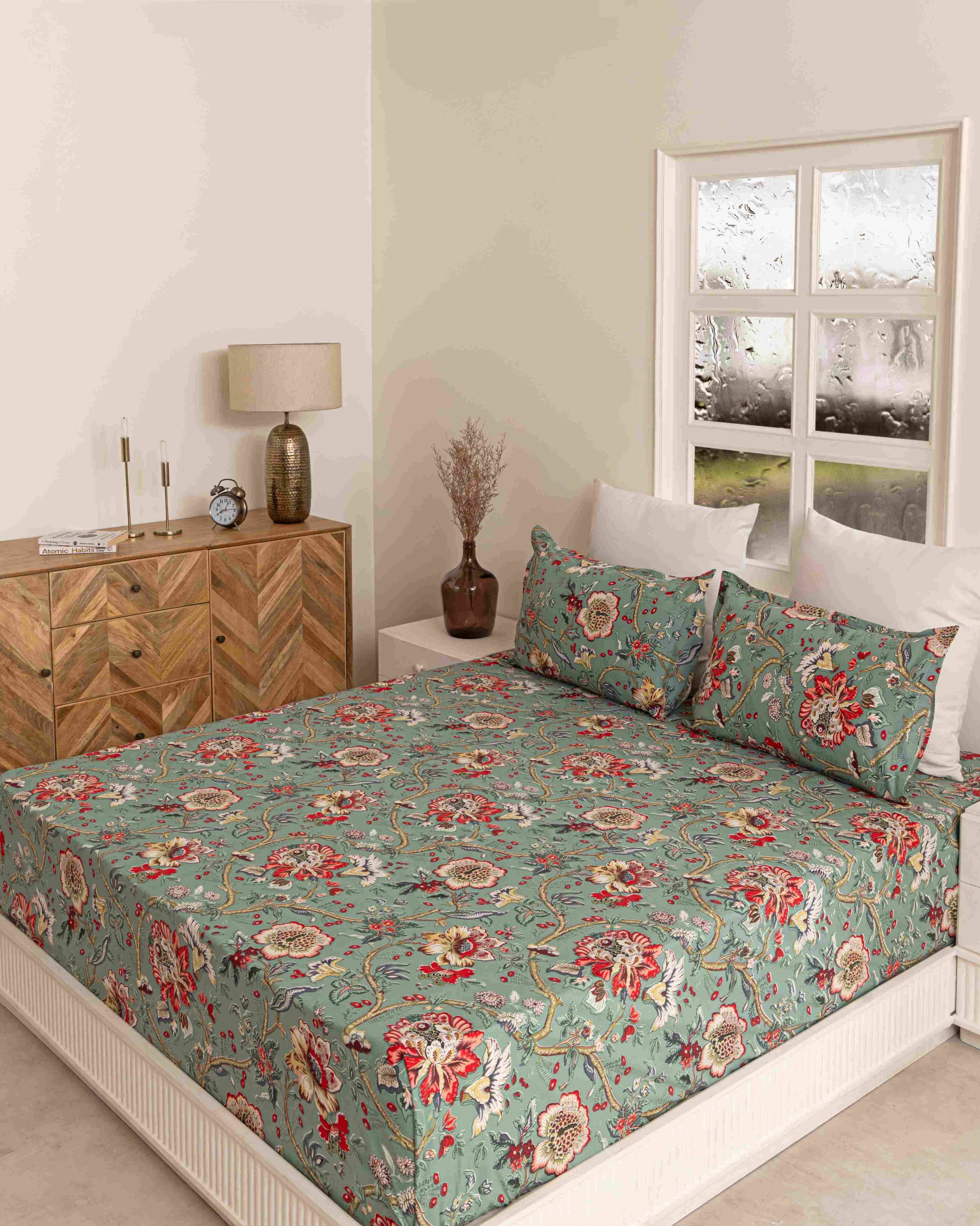 Anokhi Floral Print Bedsheet
