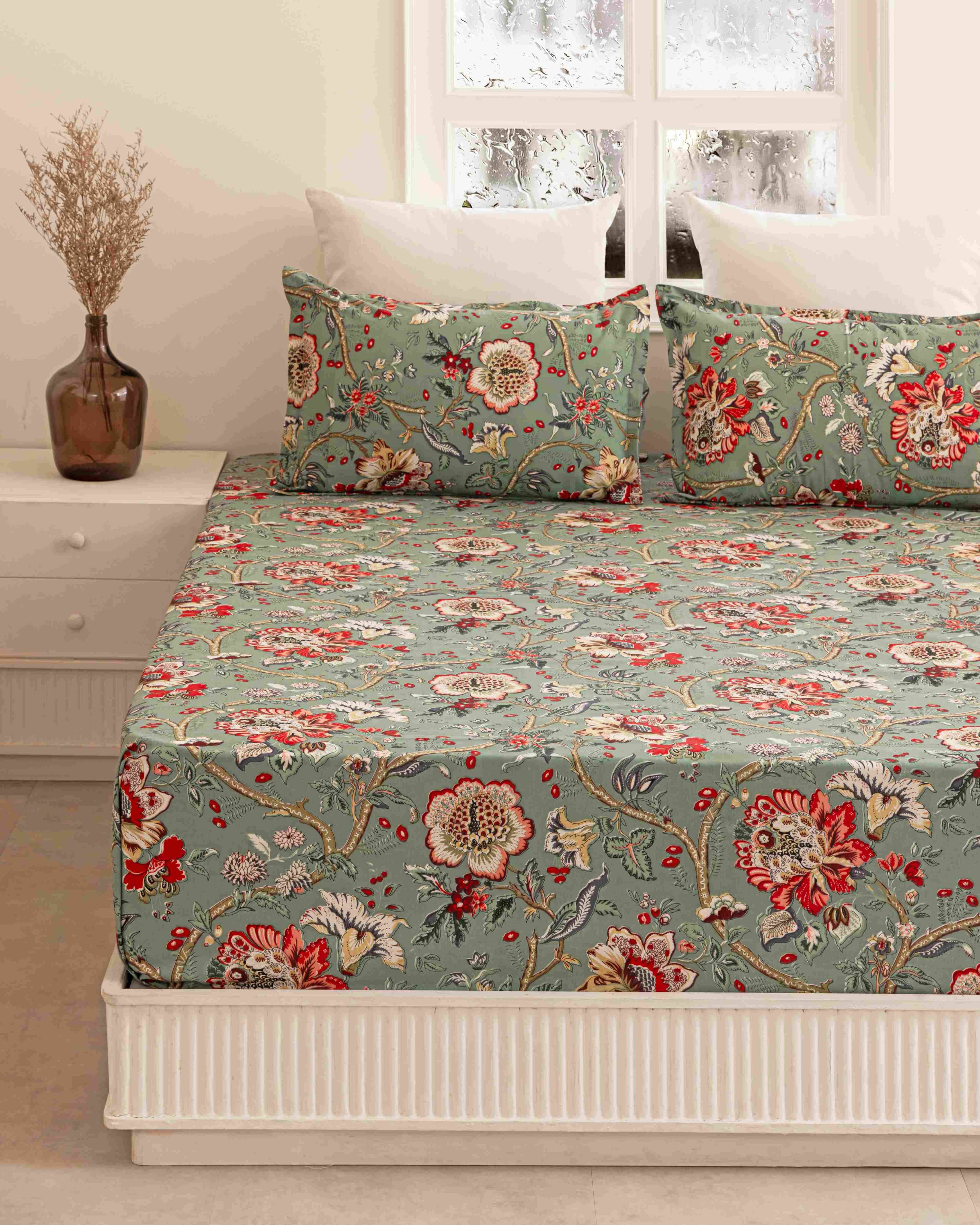 Anokhi Floral Print Bedsheet