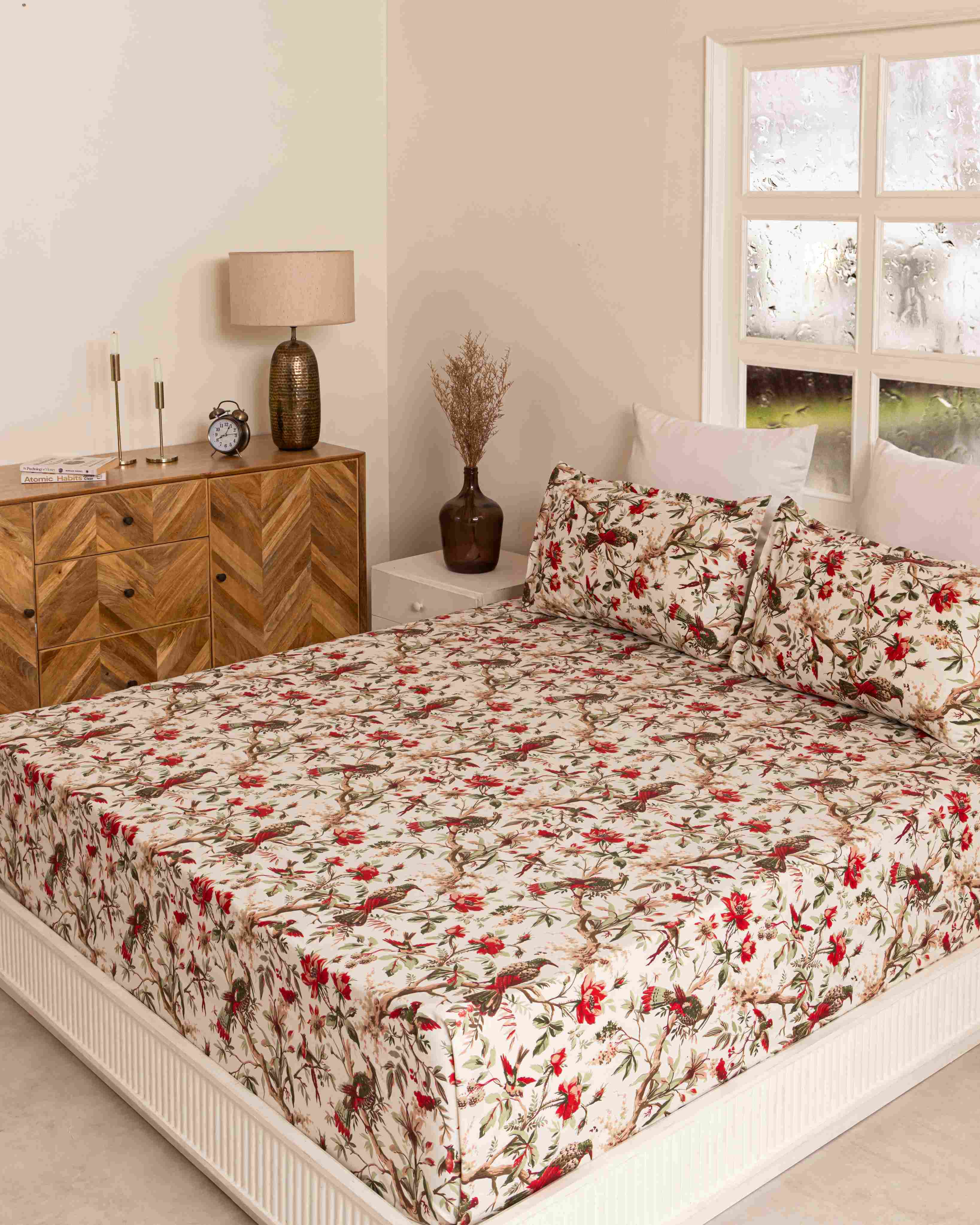Anokhi Flamingo Print Bedsheet