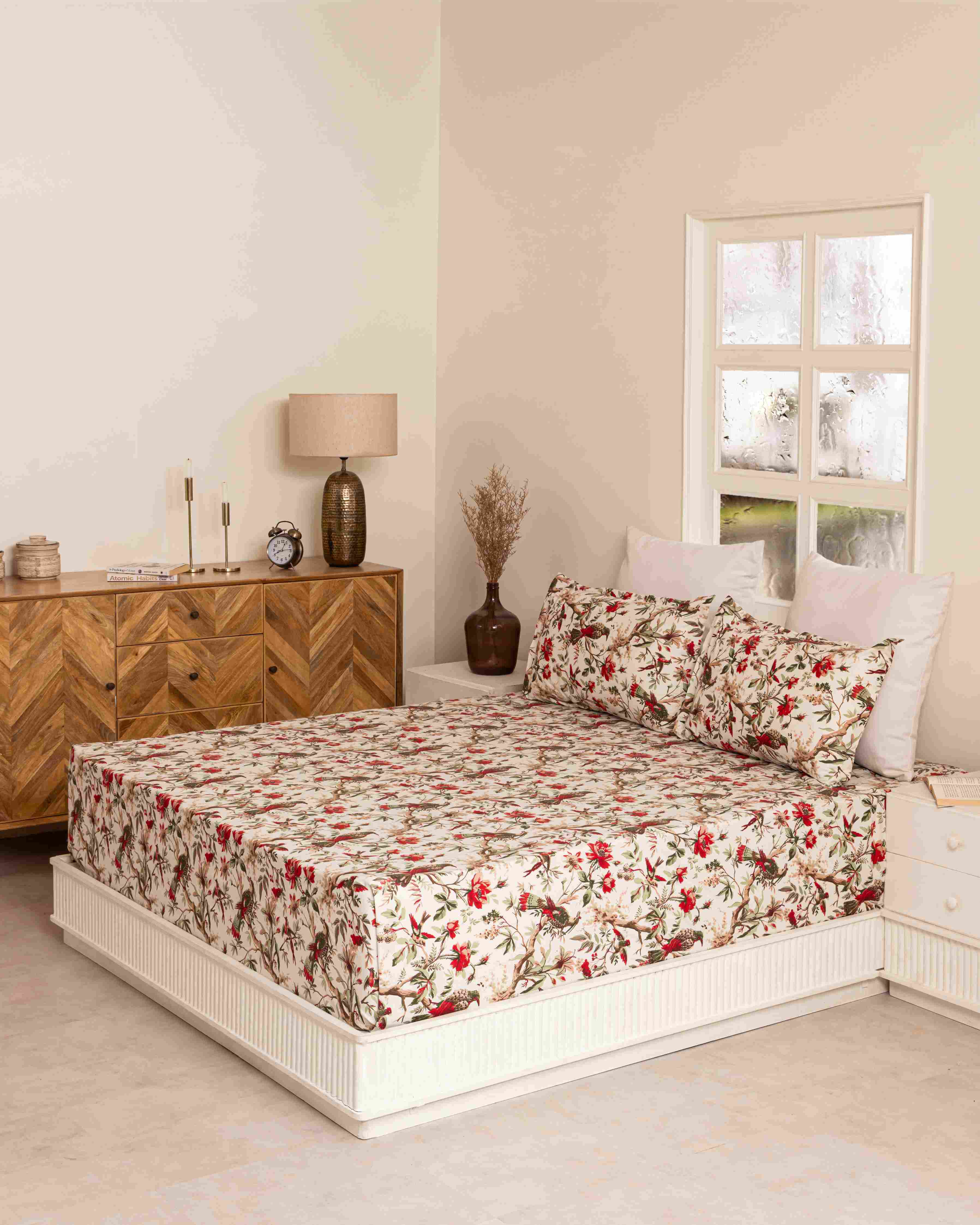 Anokhi Flamingo Print Bedsheet