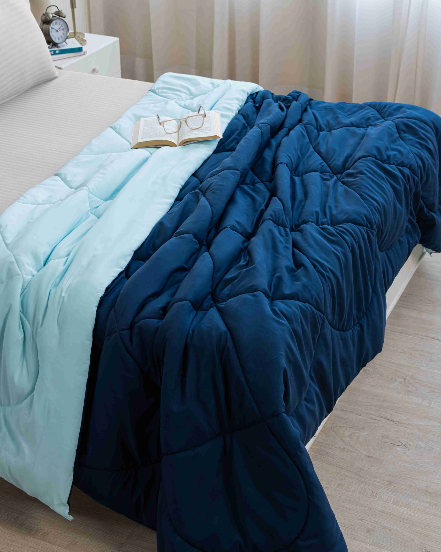 Navy Blue & Ocean Blue Reversible Duvet Comforter