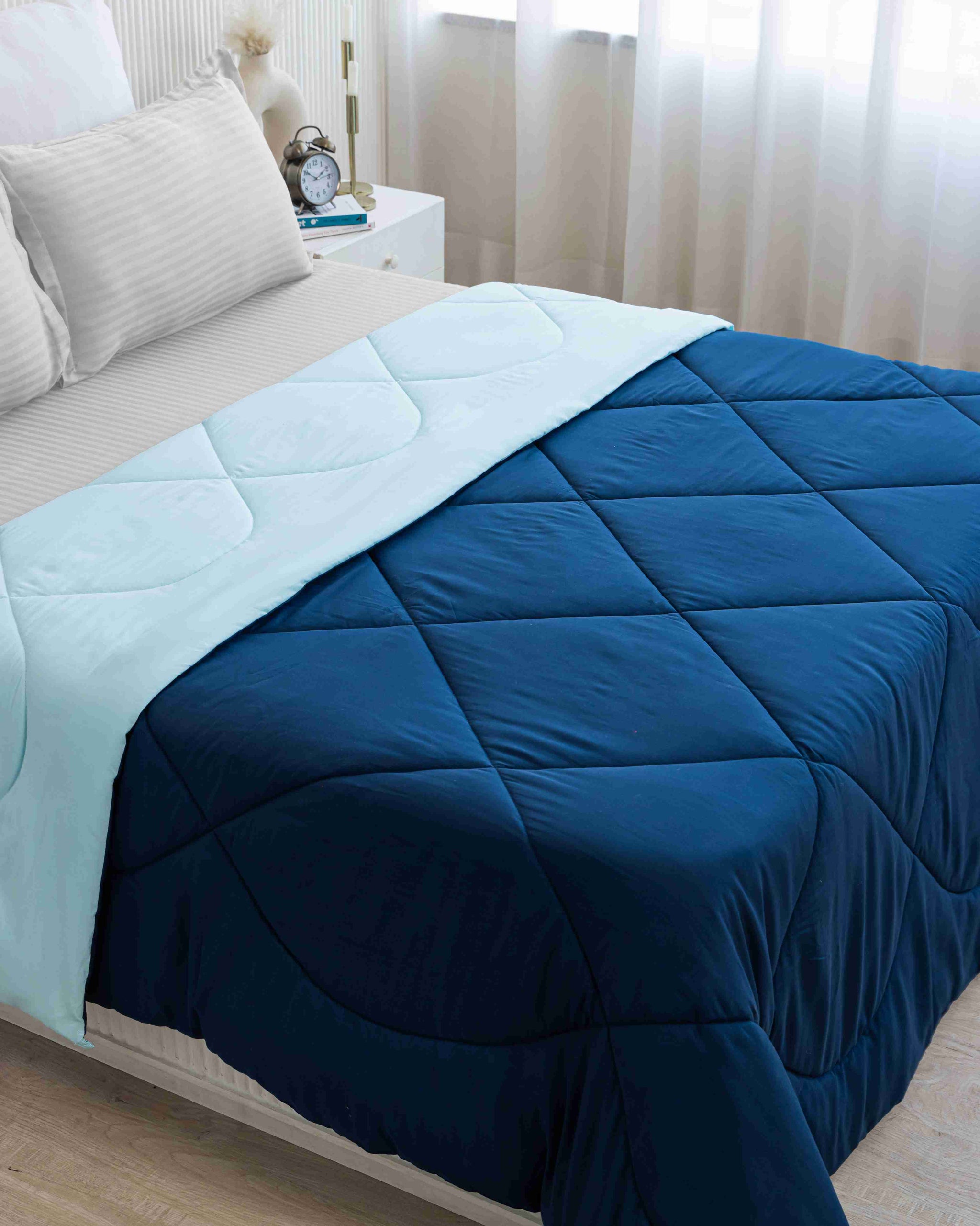 Navy Blue & Ocean Blue Reversible Duvet Comforter