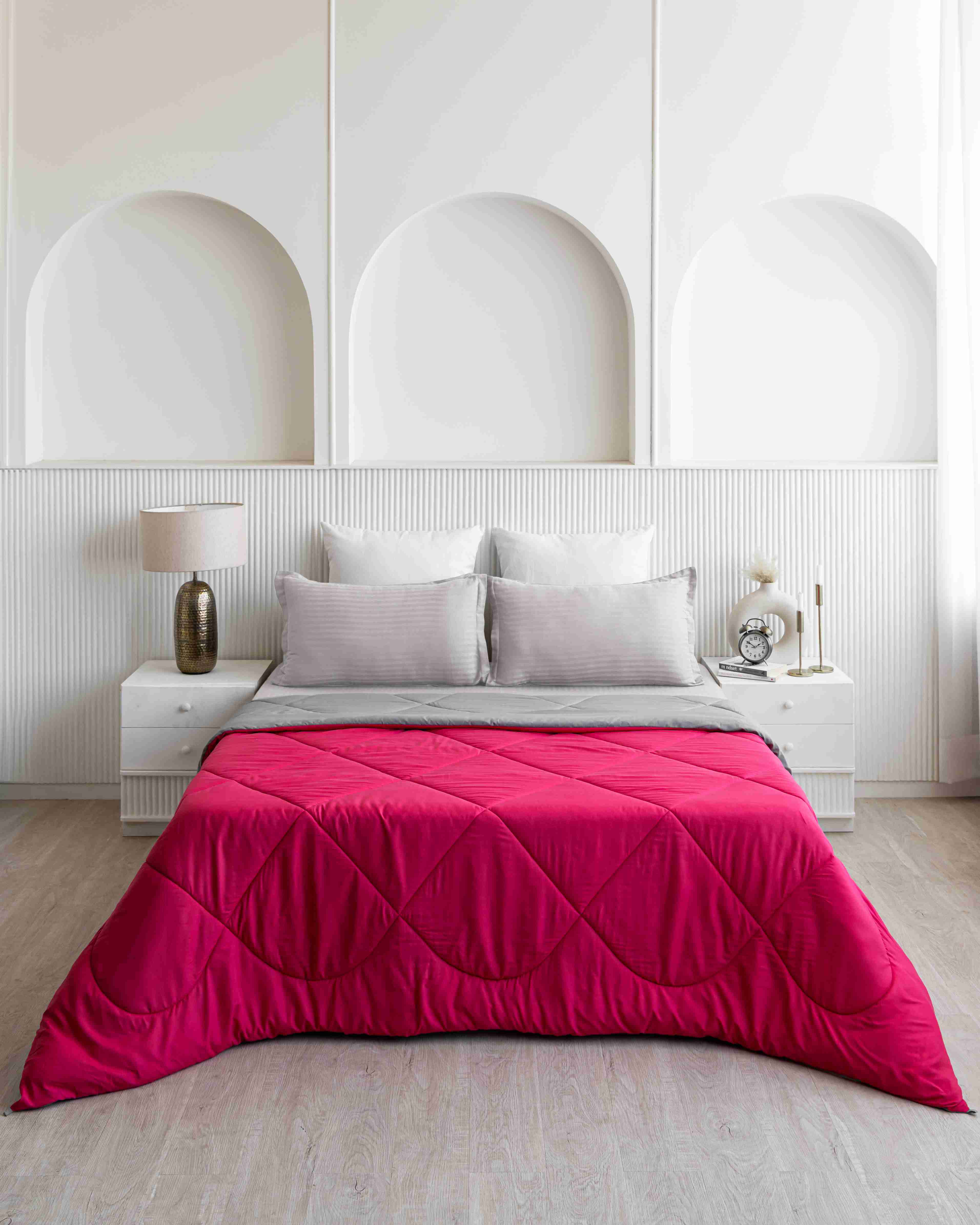 Rani Pink & Light Grey Reversible Duvet Comforter