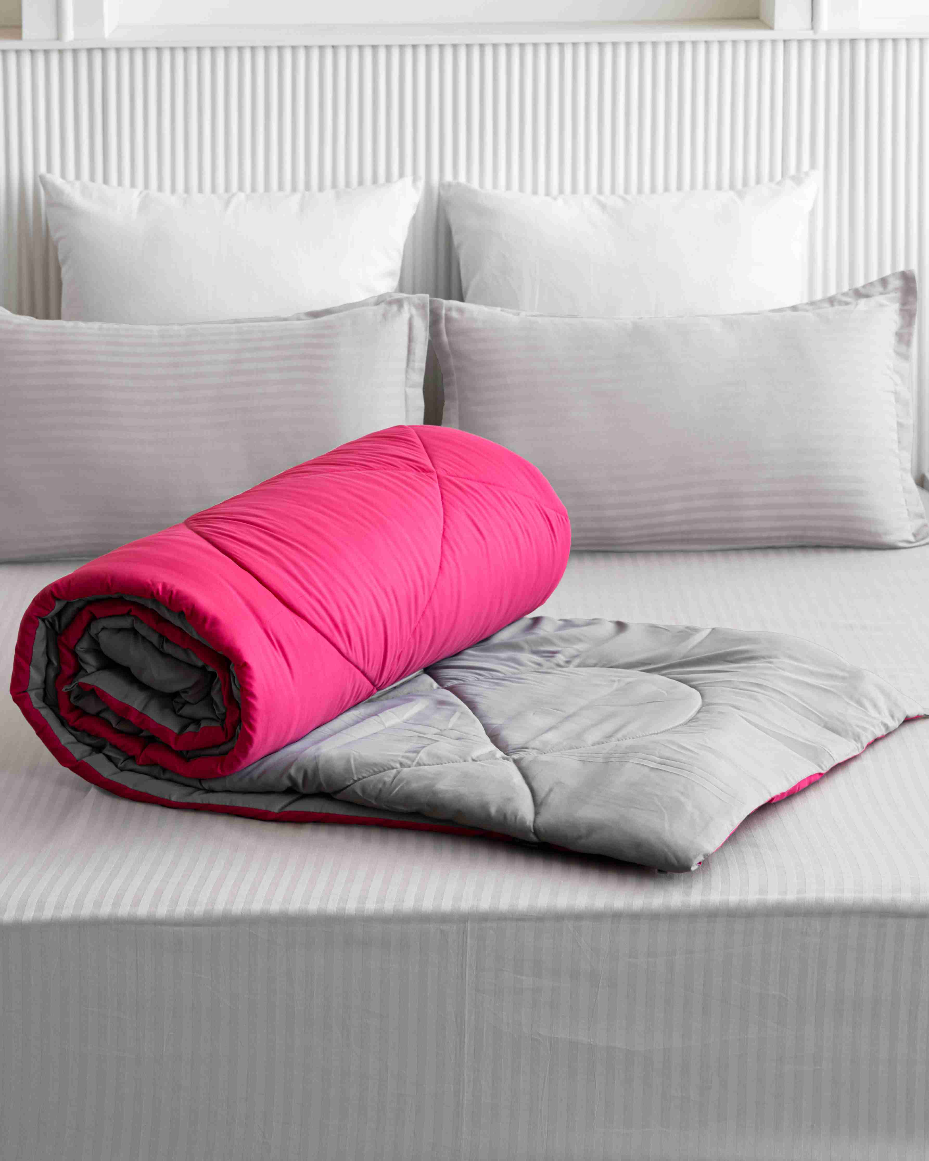 Rani Pink & Light Grey Reversible Duvet Comforter