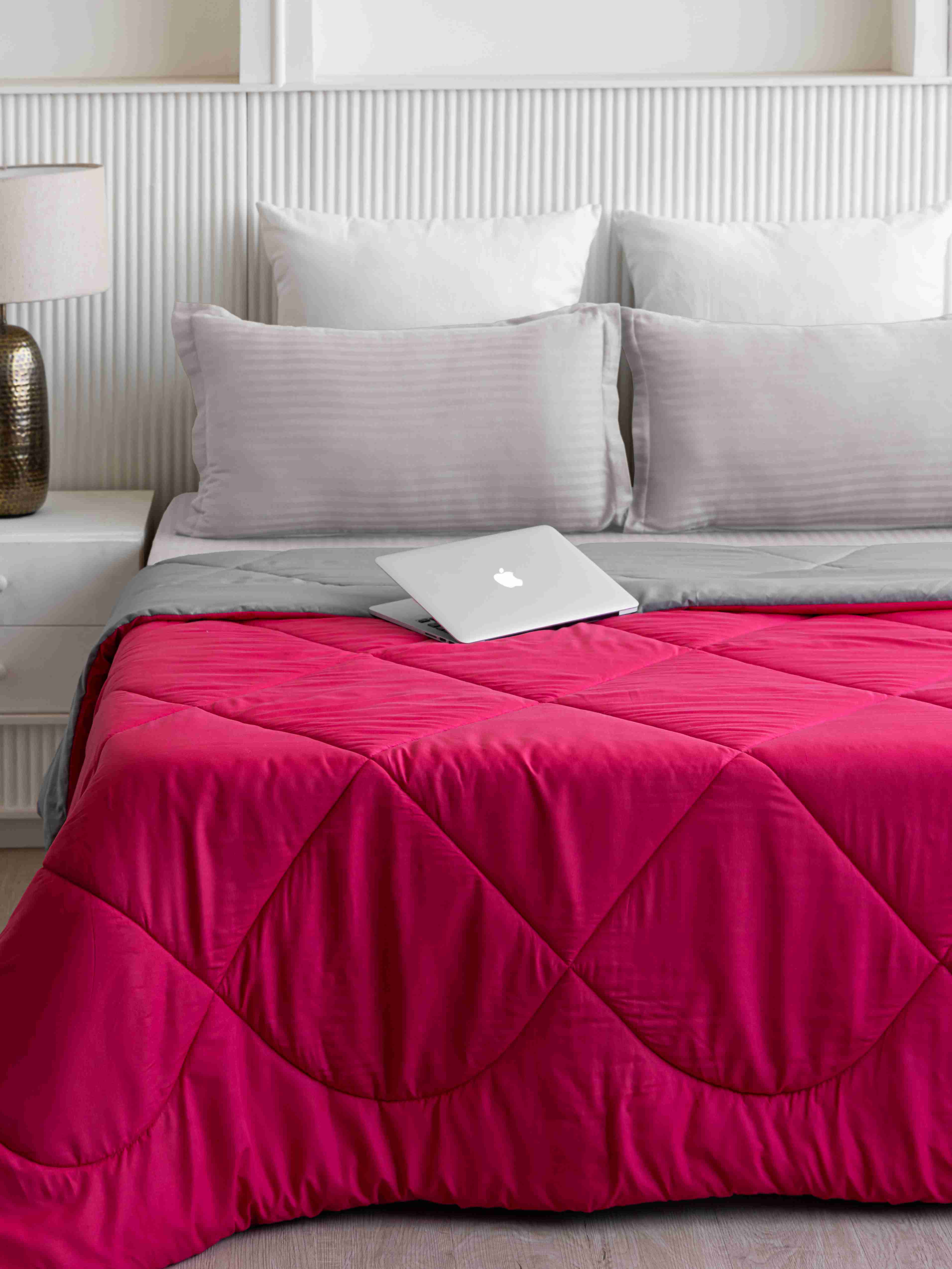 Rani Pink & Light Grey Reversible Duvet Comforter