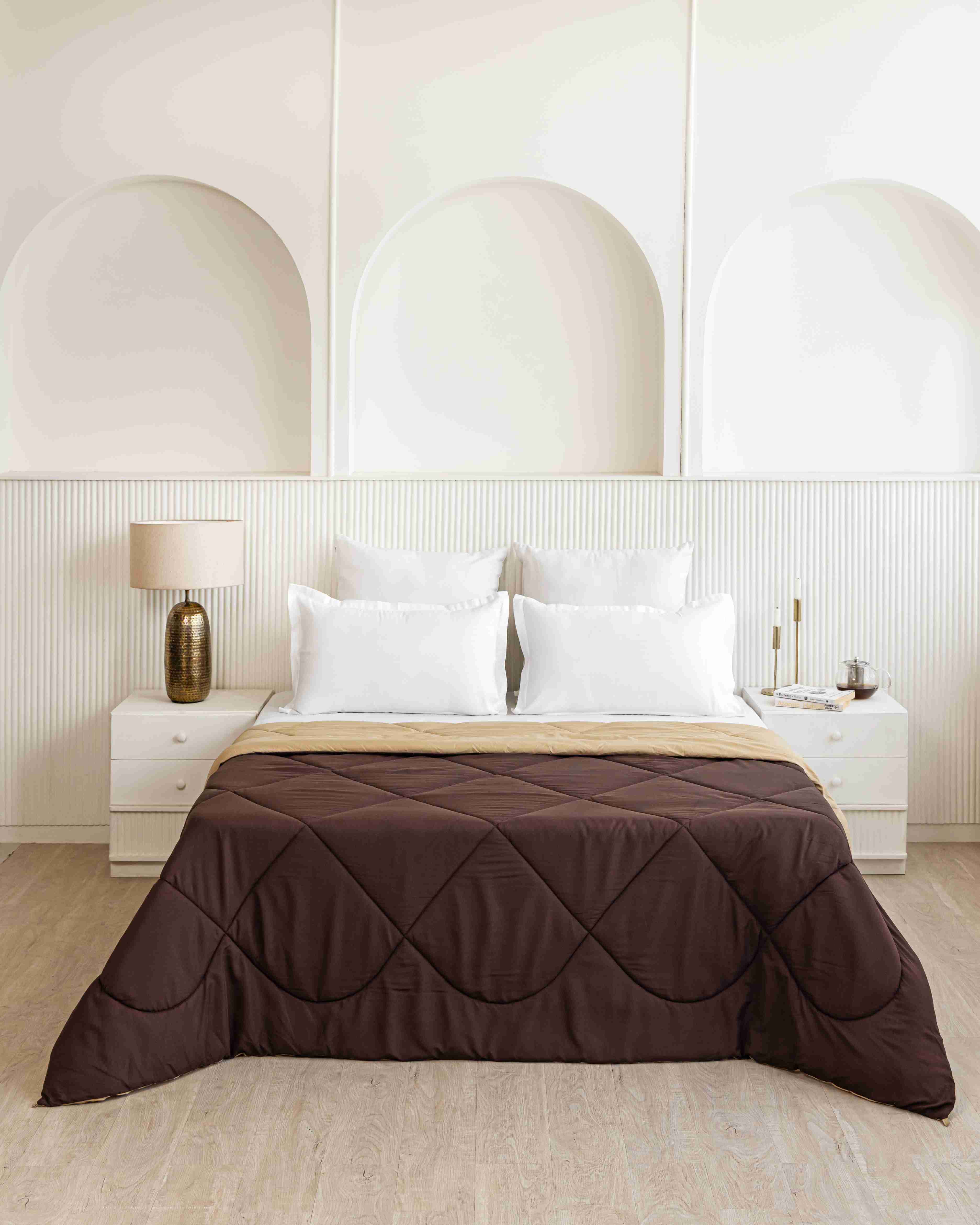Coffee Brown & Beige Reversible Duvet Comforter