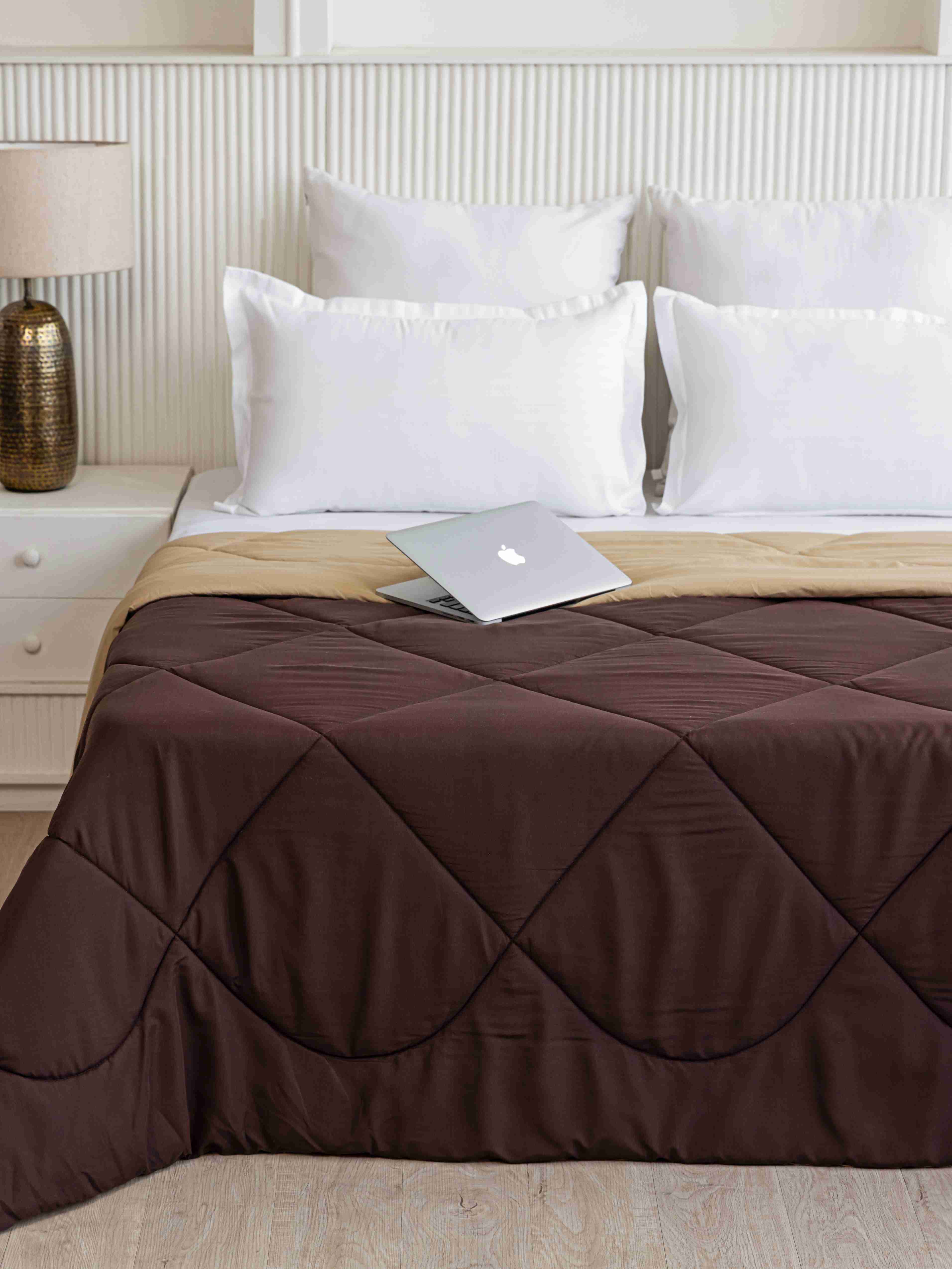 Coffee Brown & Beige Reversible Duvet Comforter