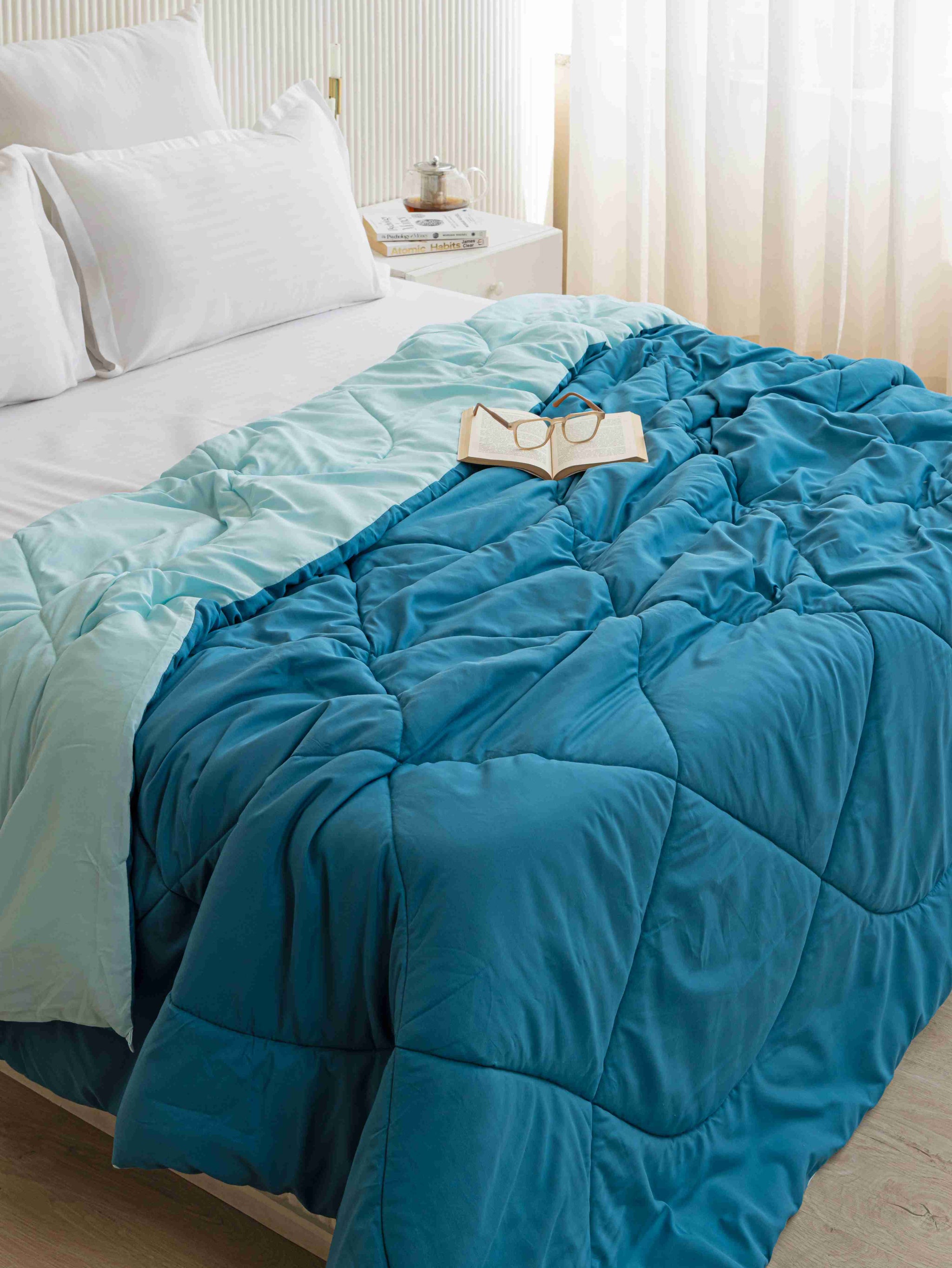 Teal Blue & Ocean Blue Reversible Duvet Comforter