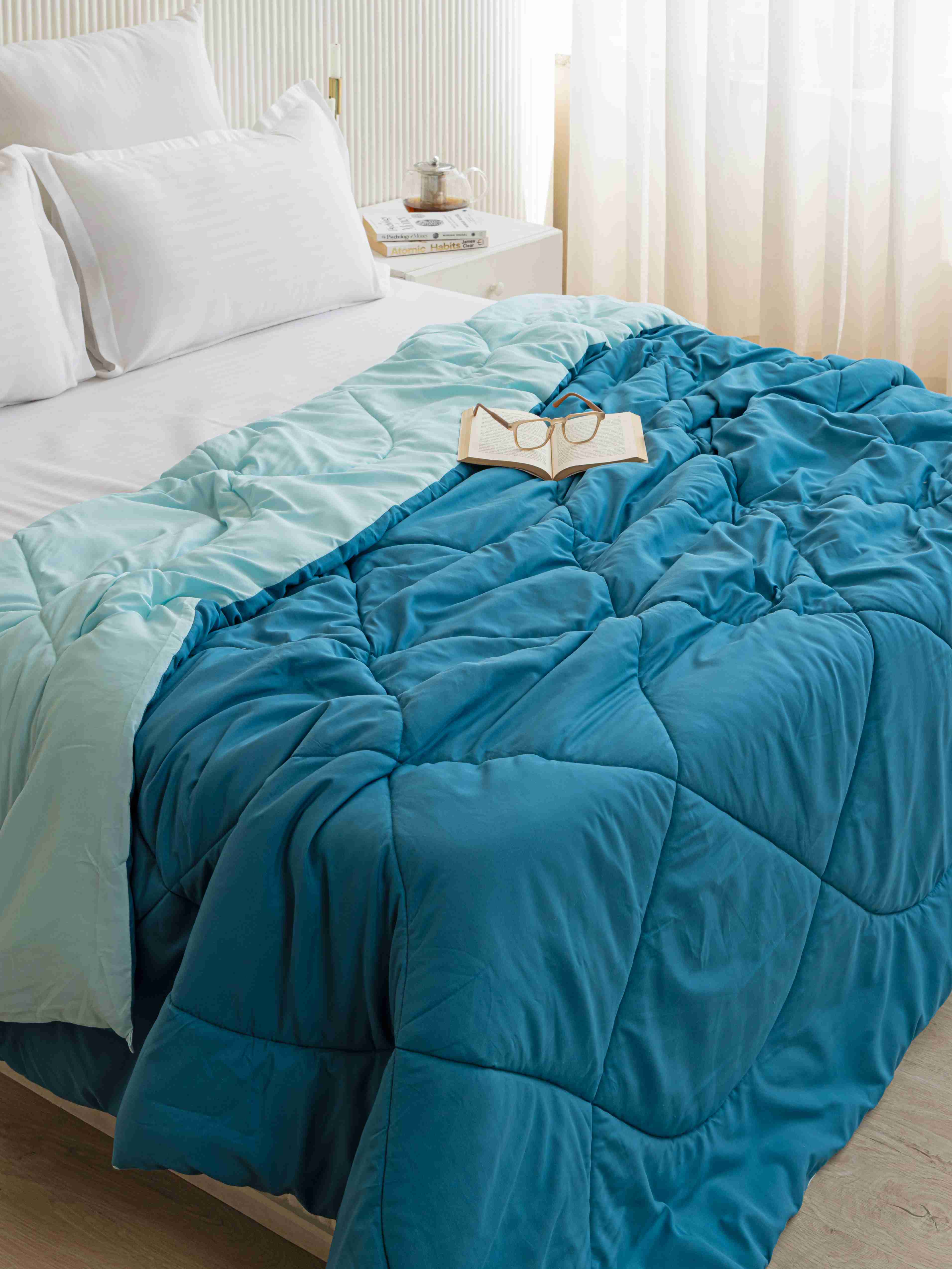 Teal Blue & Ocean Blue Reversible Duvet Comforter