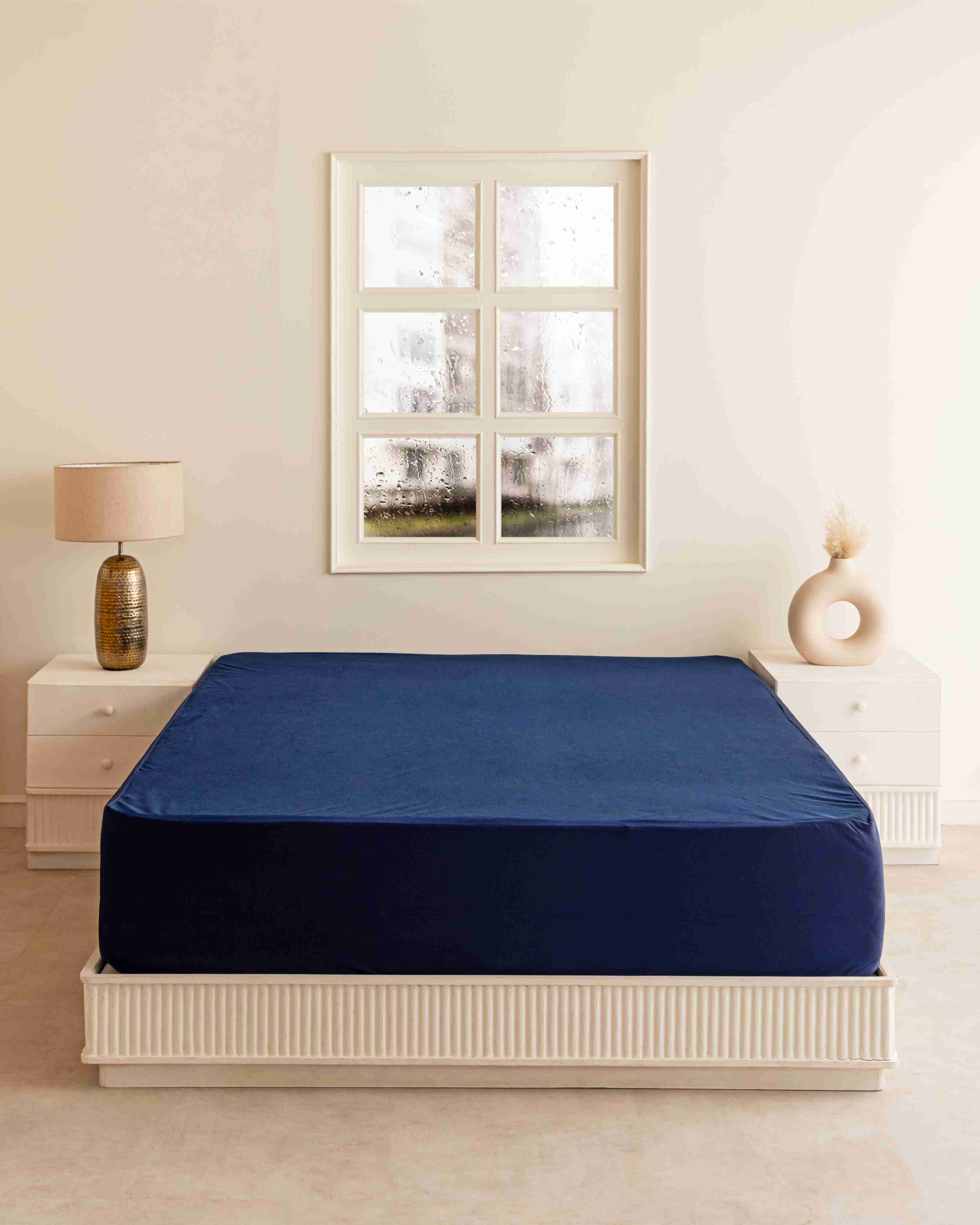 Navy Blue Water Proof Mattress Protector