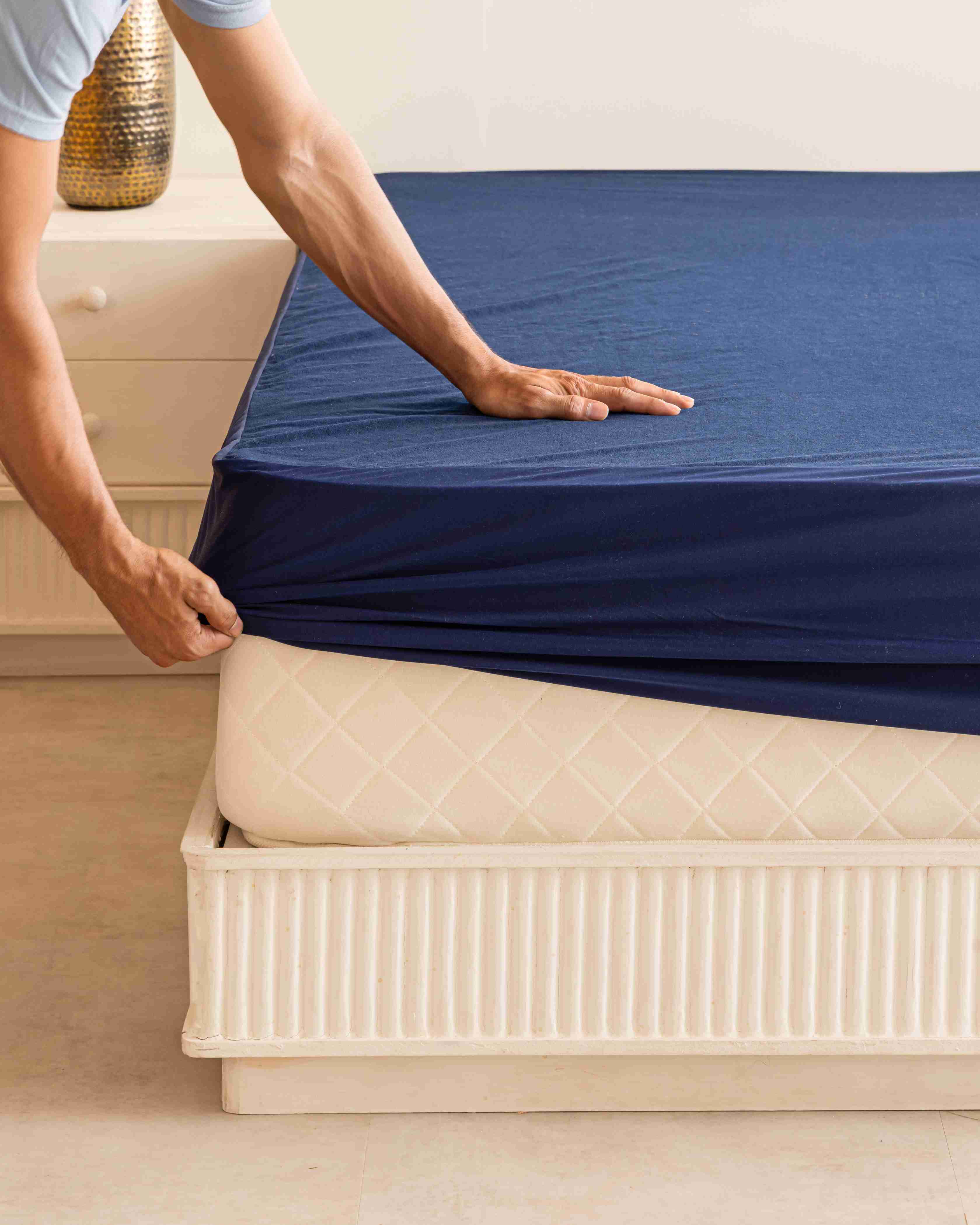 Navy Blue Water Proof Mattress Protector
