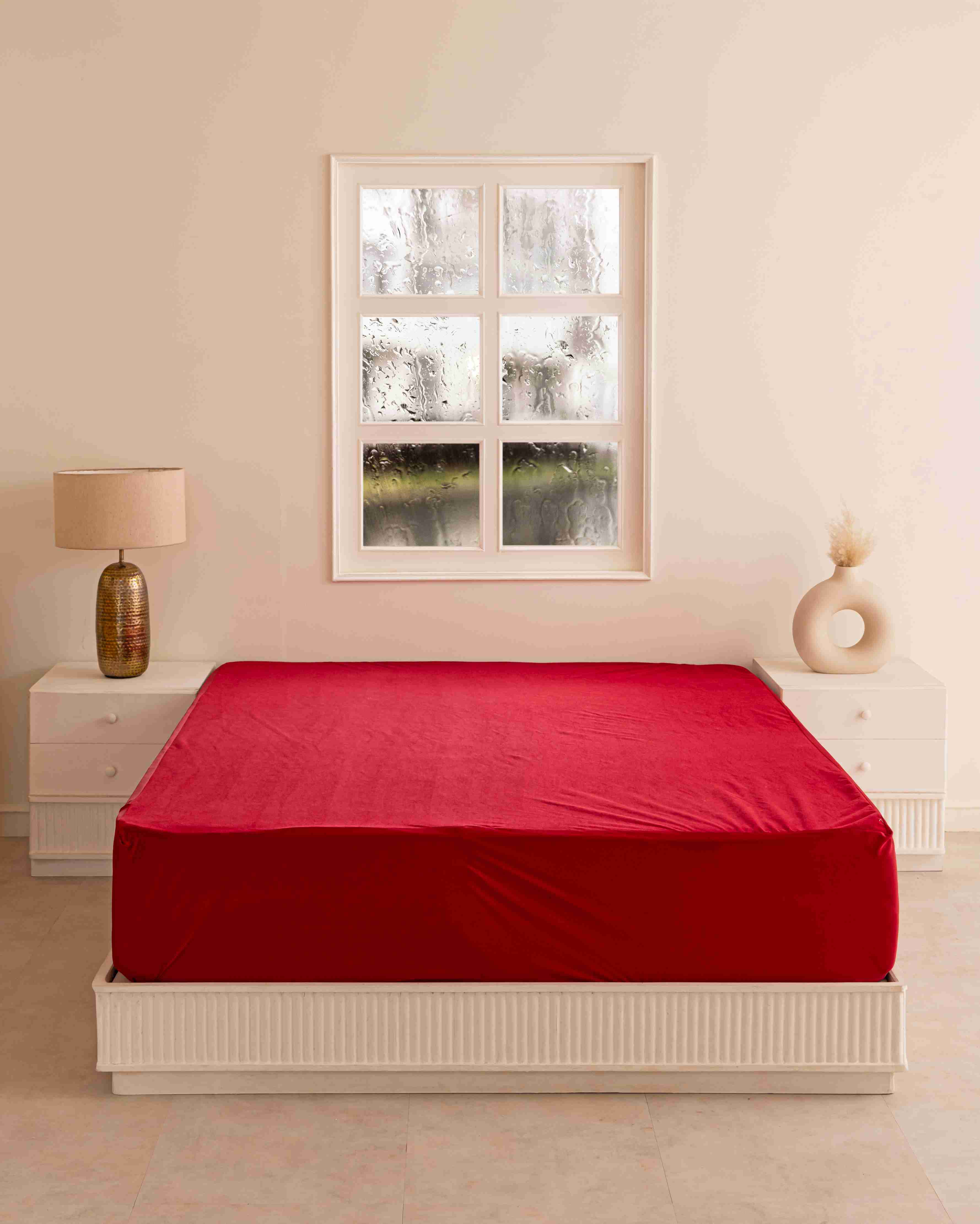 Maroon Water Proof Mattress Protector