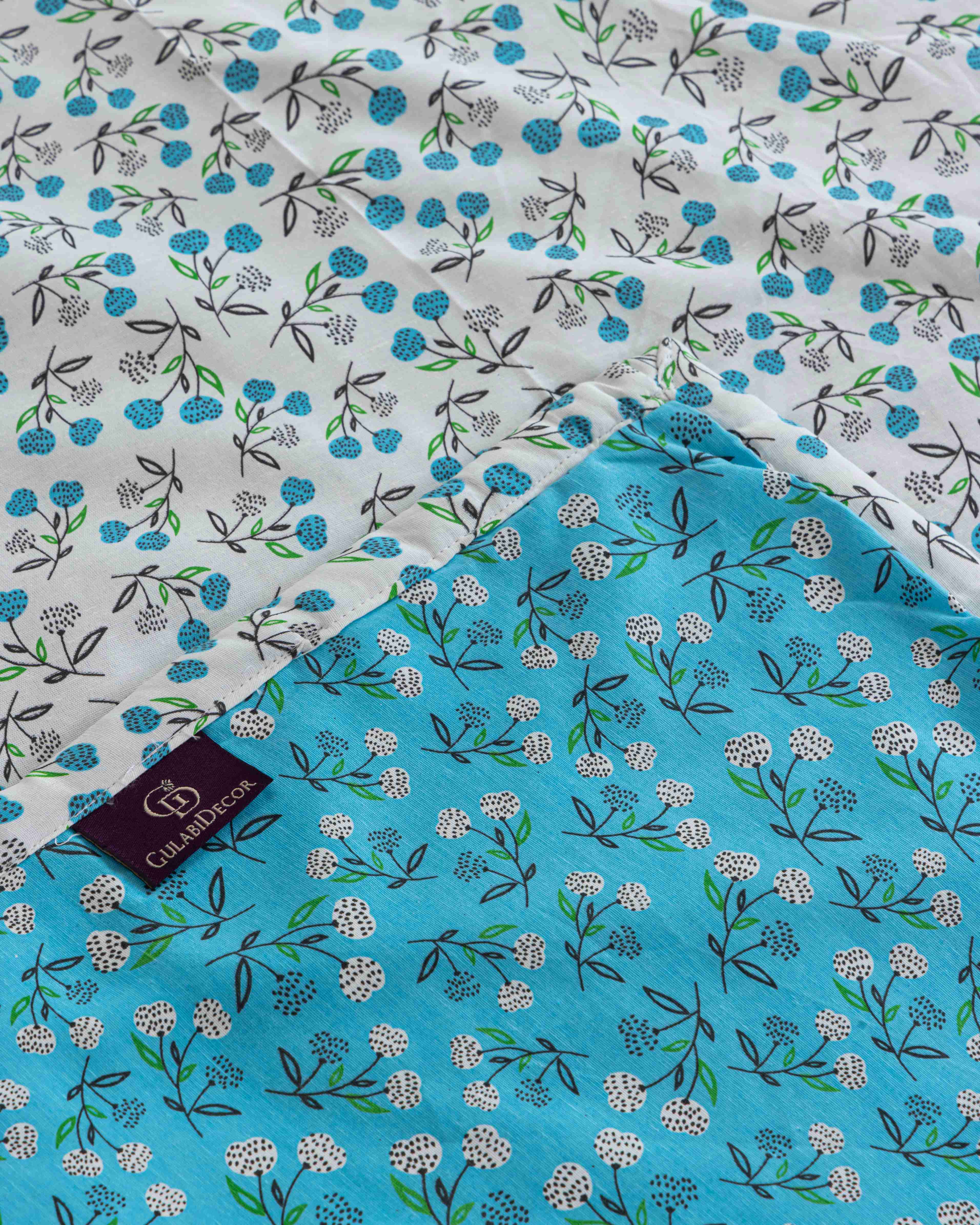 Turquoise & White Reversible Dohar