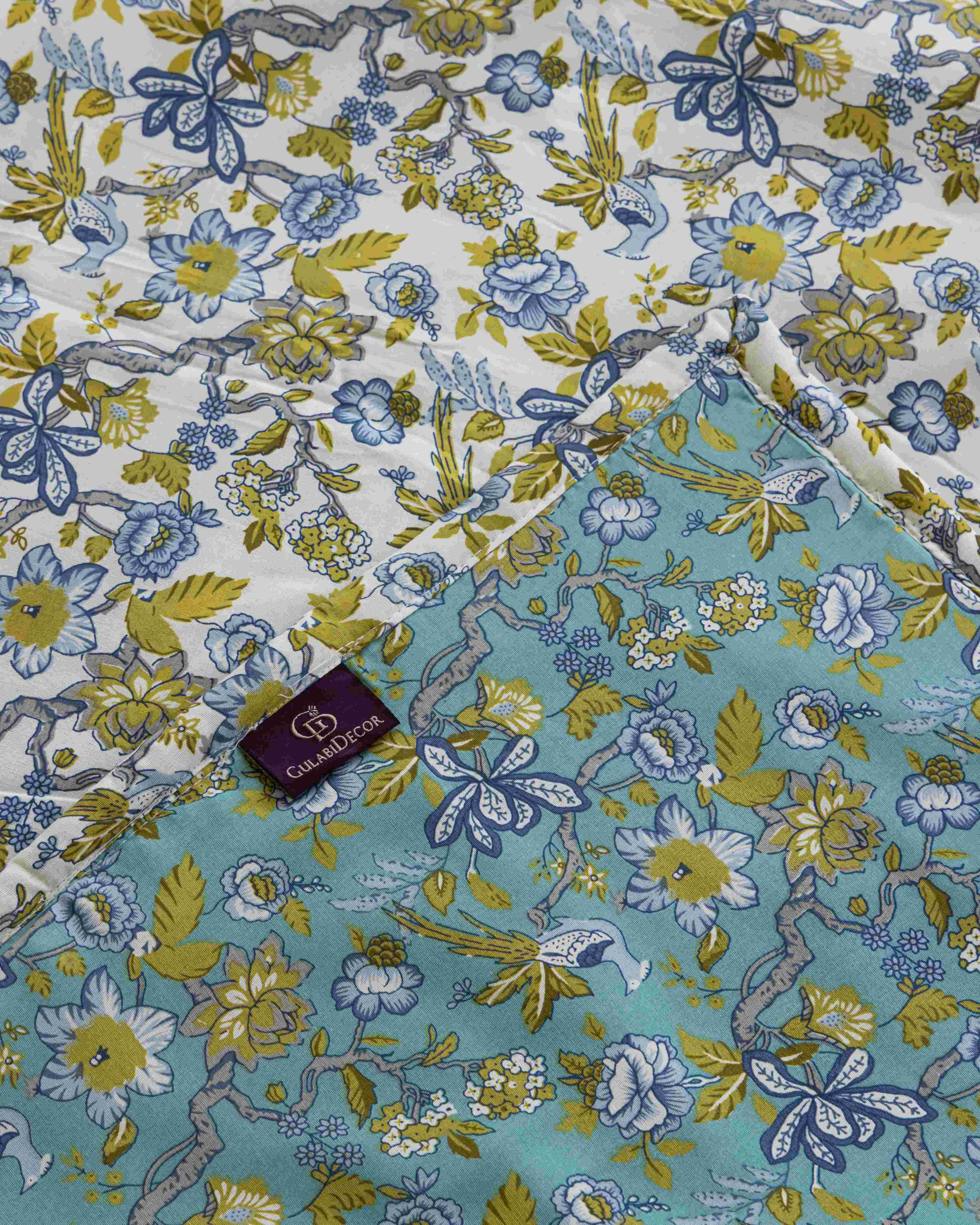 Aqua Green & White Reversible Dohar