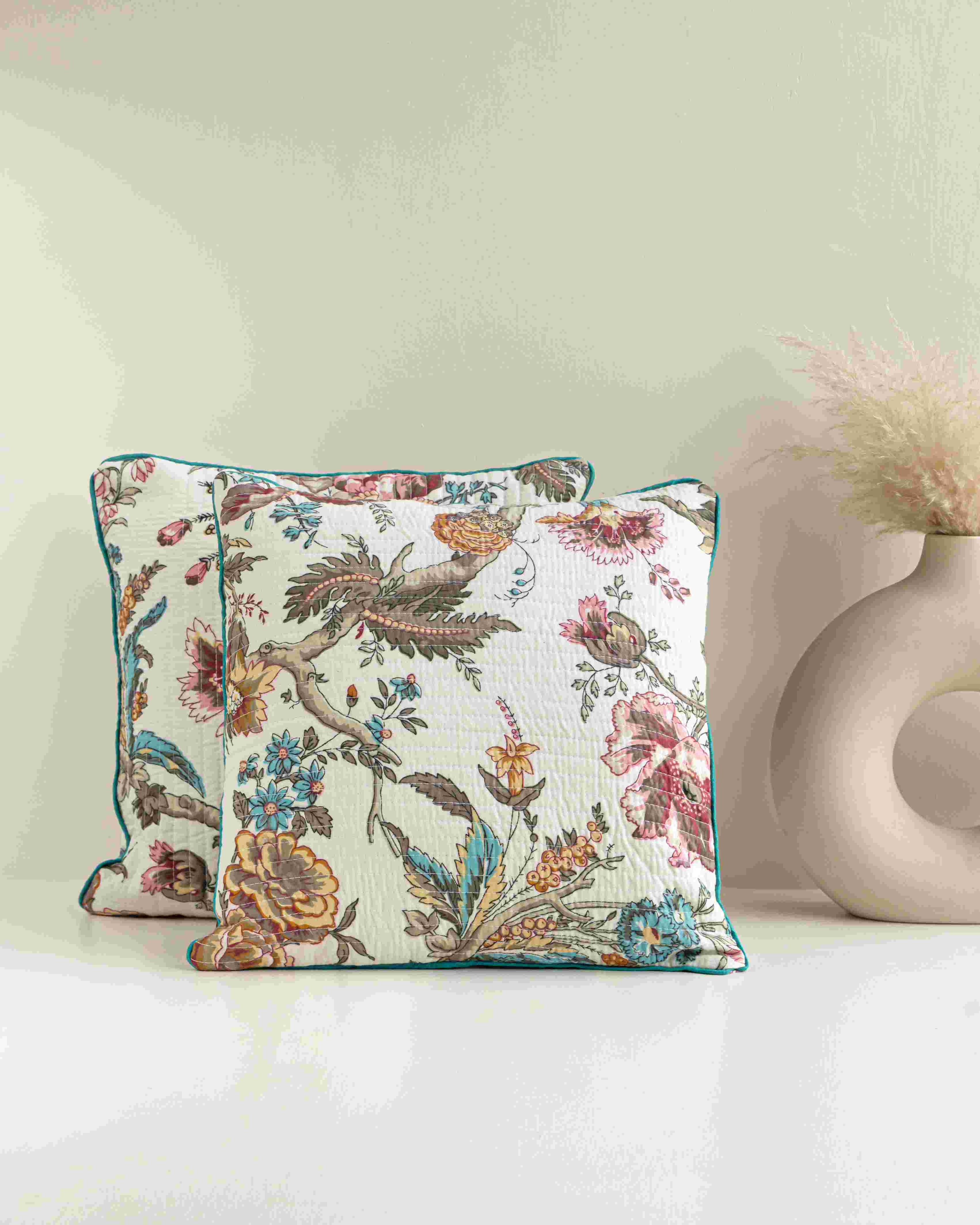 Quilted Leaflet Cushion Covers (Pack of 5)