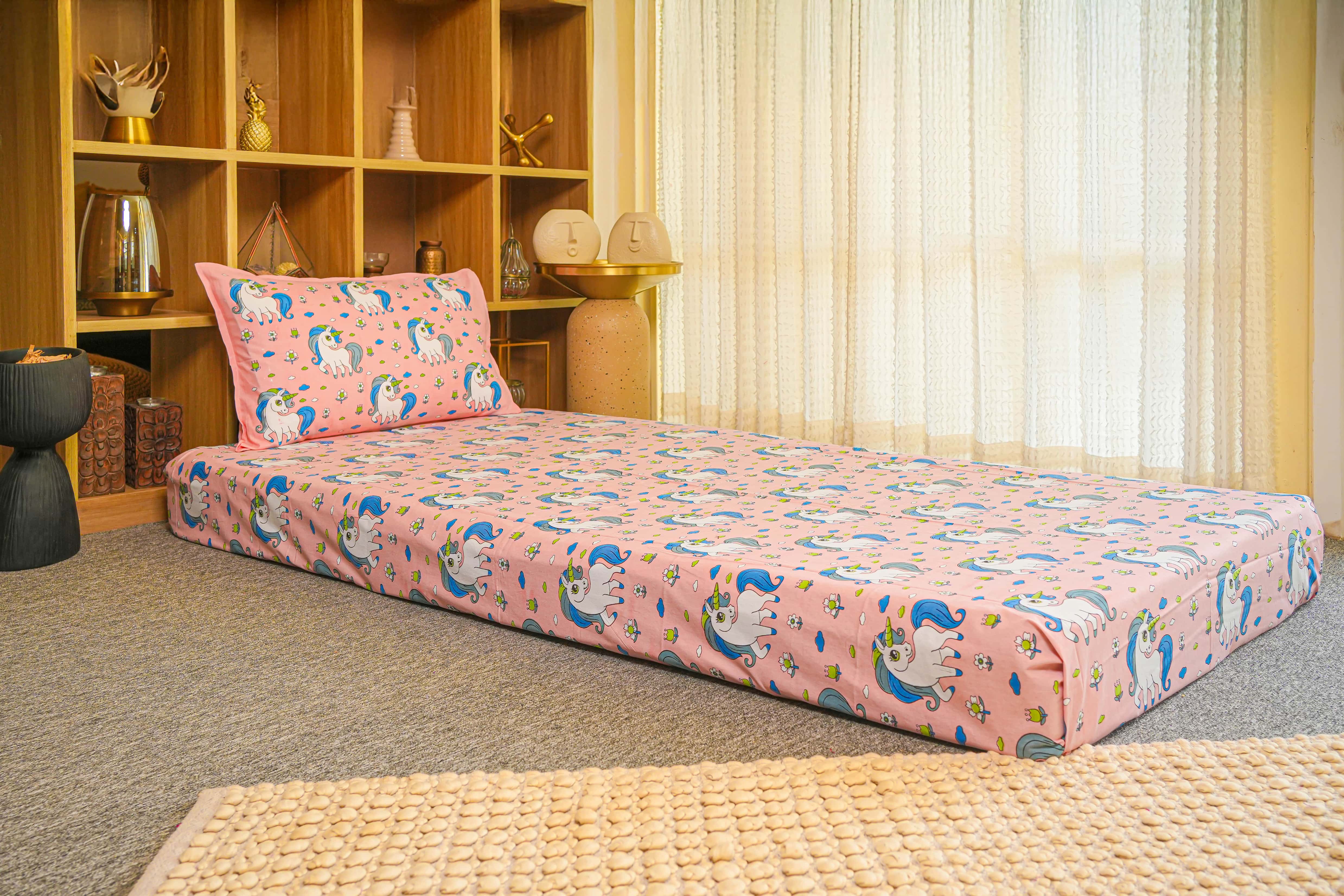 Baby Bedsheet - Unicorn Pink