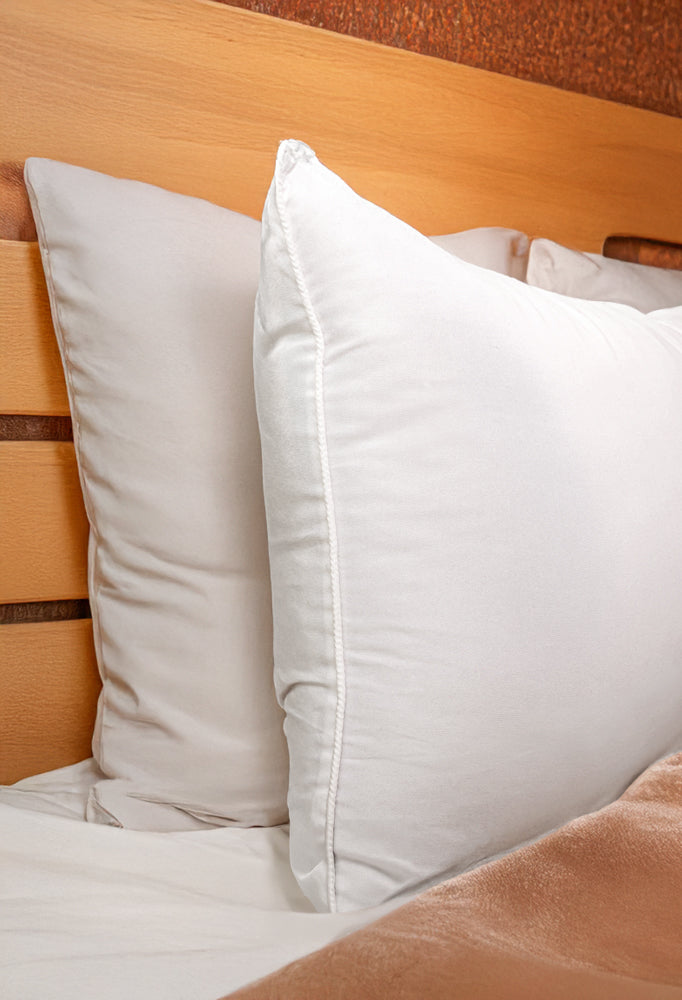 Plain White Piping Pillow ( Pack of Two )