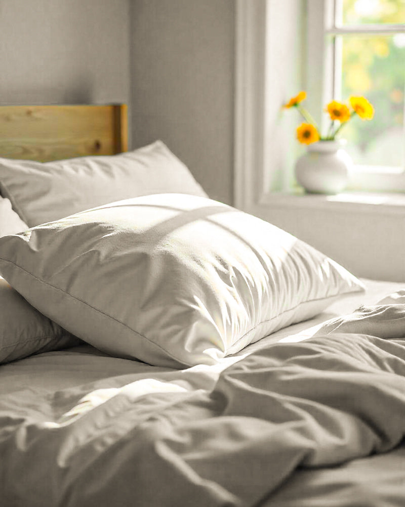 Plain White Piping Pillow ( Pack of Two )
