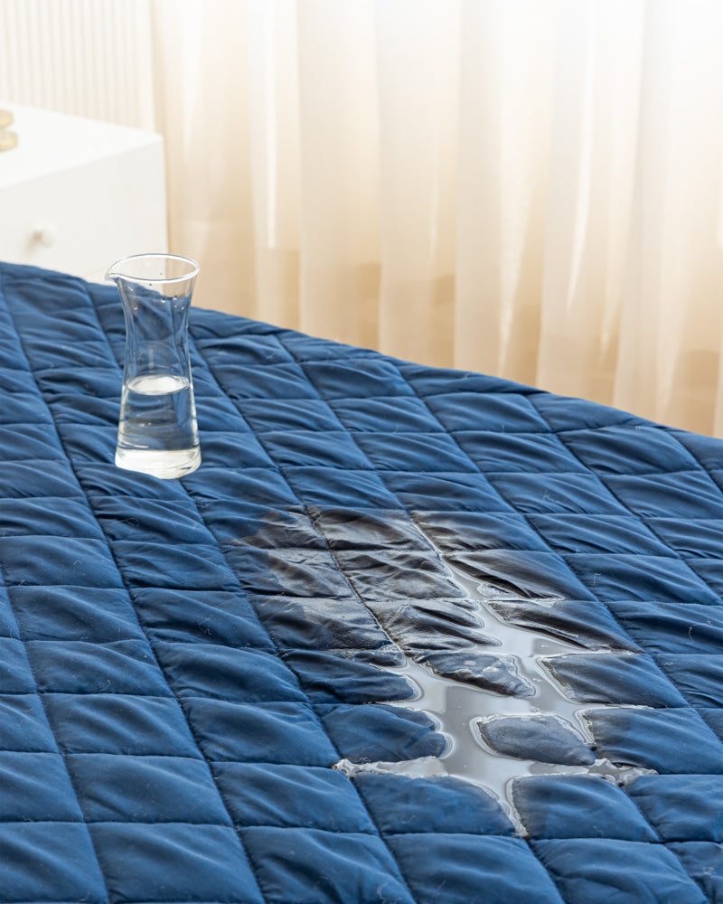 Fitted Waterproof Quilted Mattress Protector-Navy-blue