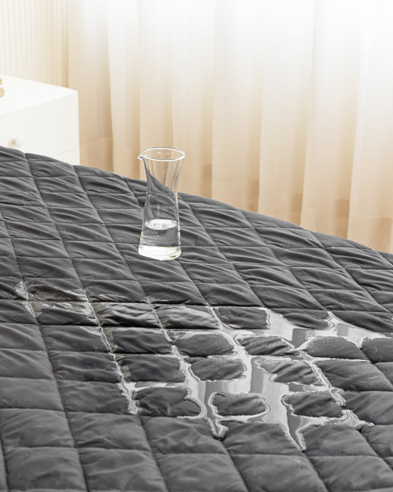 Fitted Waterproof Quilted Mattress Protector-Dark Grey