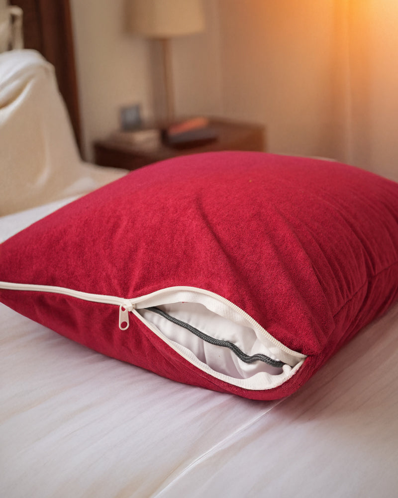 Pillow Protector-Maroon (Pack of Two)