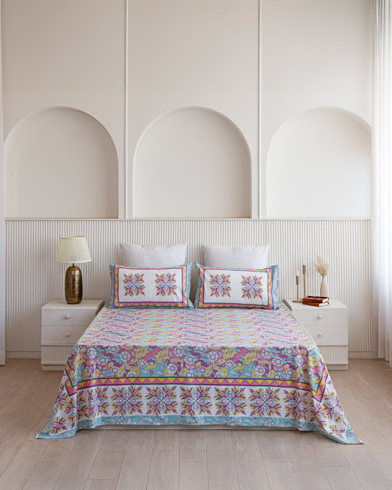 Pastel Petals Bedsheet