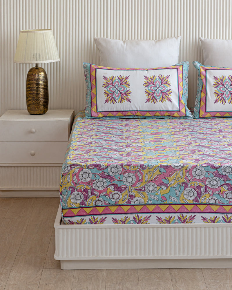 Pastel Petals Bedsheet
