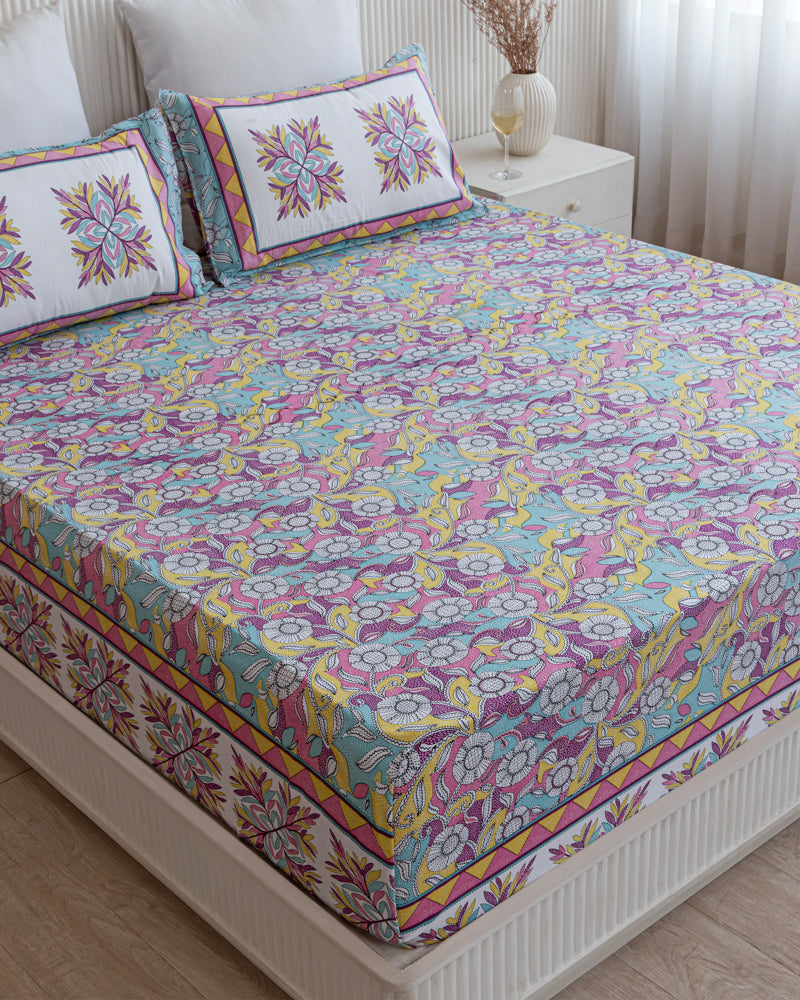 Pastel Petals Bedsheet