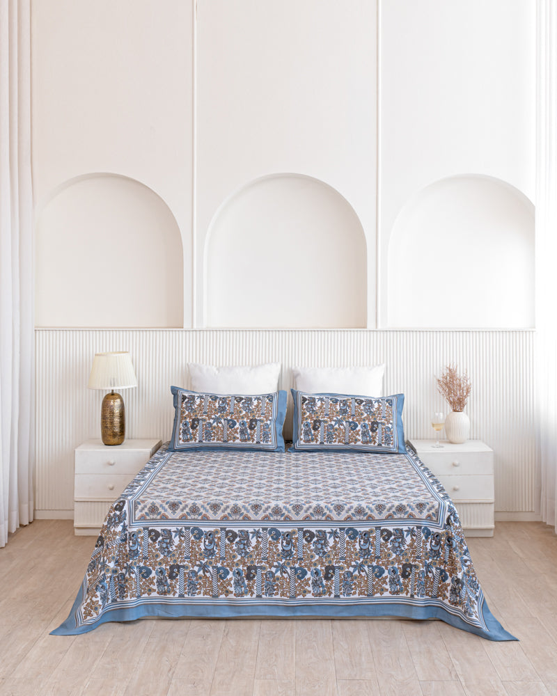 Gracious Grey Printed Bedsheet