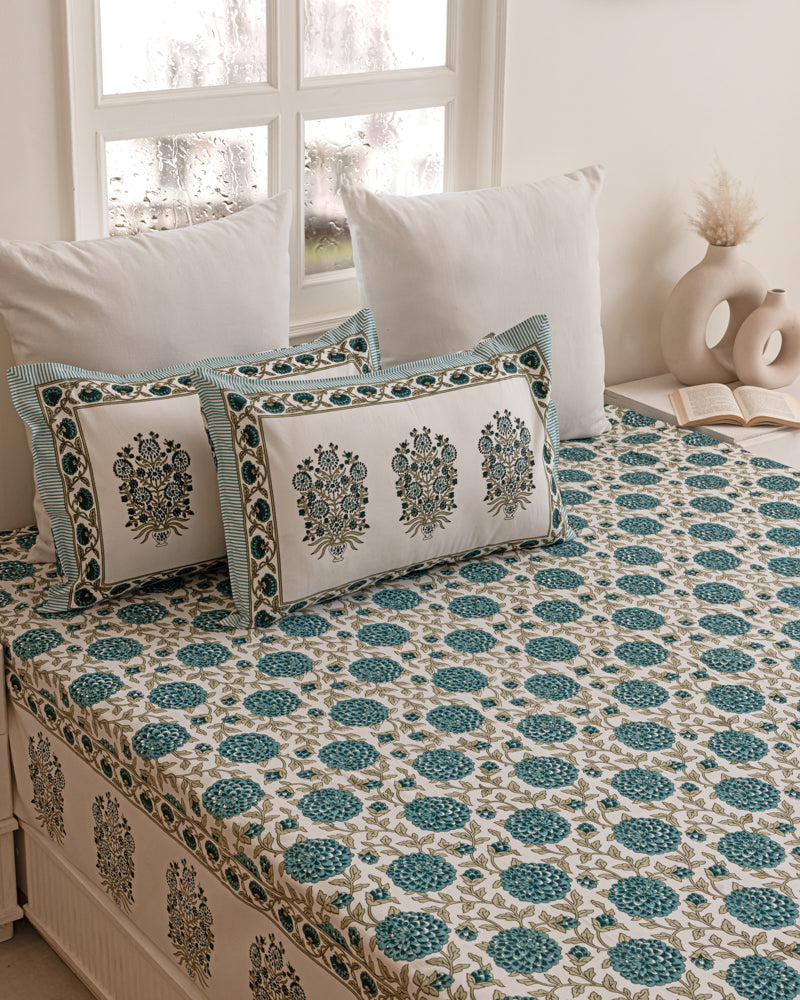 Emerald Blossom Bedsheet