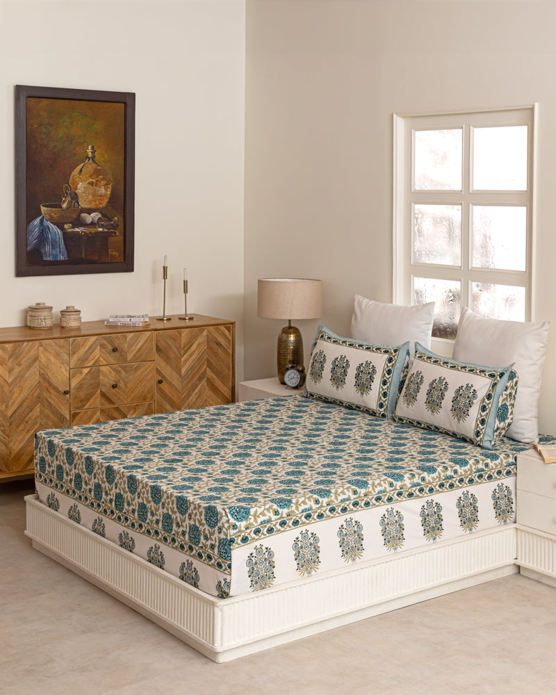 Emerald Blossom Bedsheet