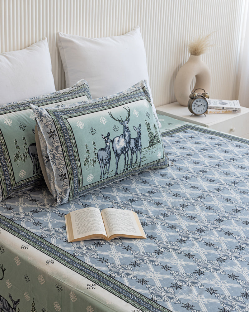 Majestic Reindeer Retreat Bedsheet