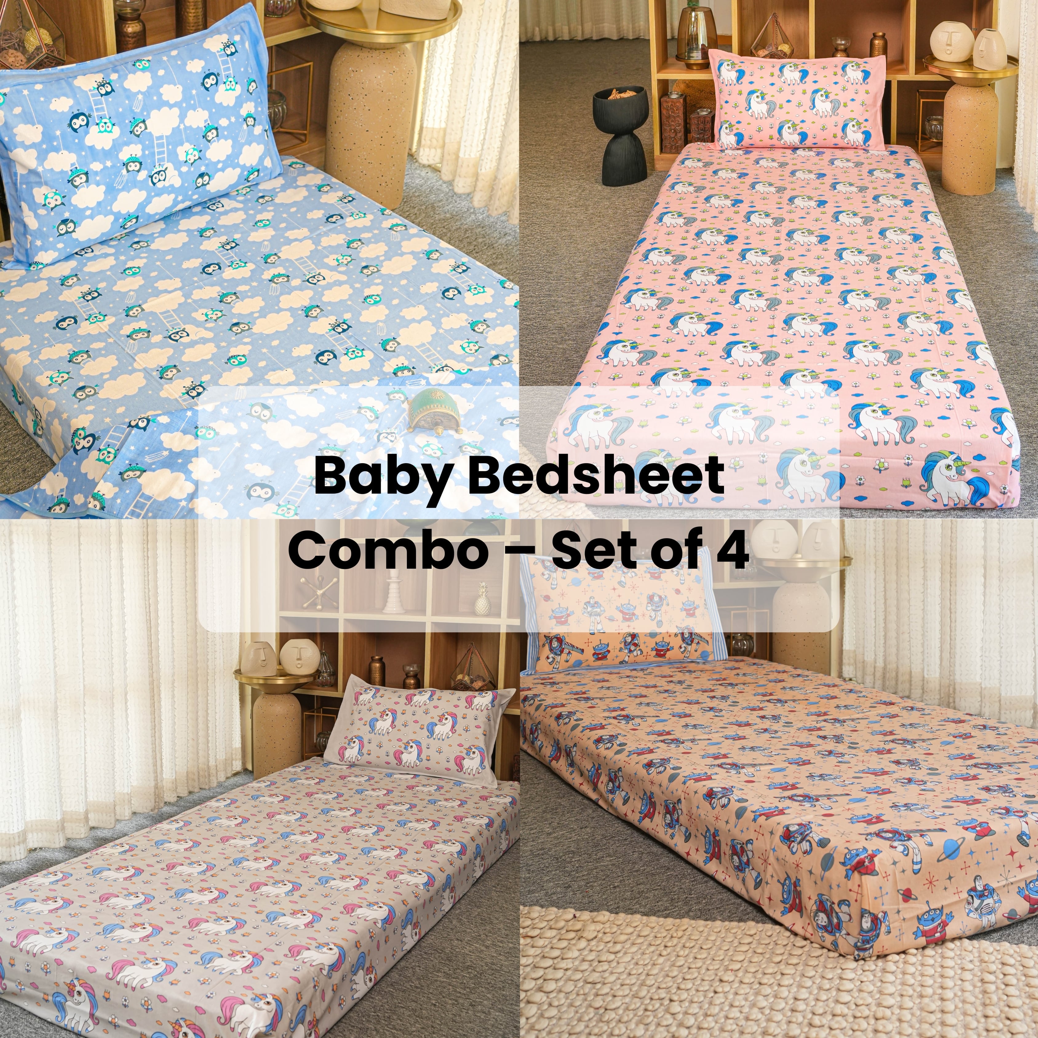 Baby Bedsheet Combo – Set of 4