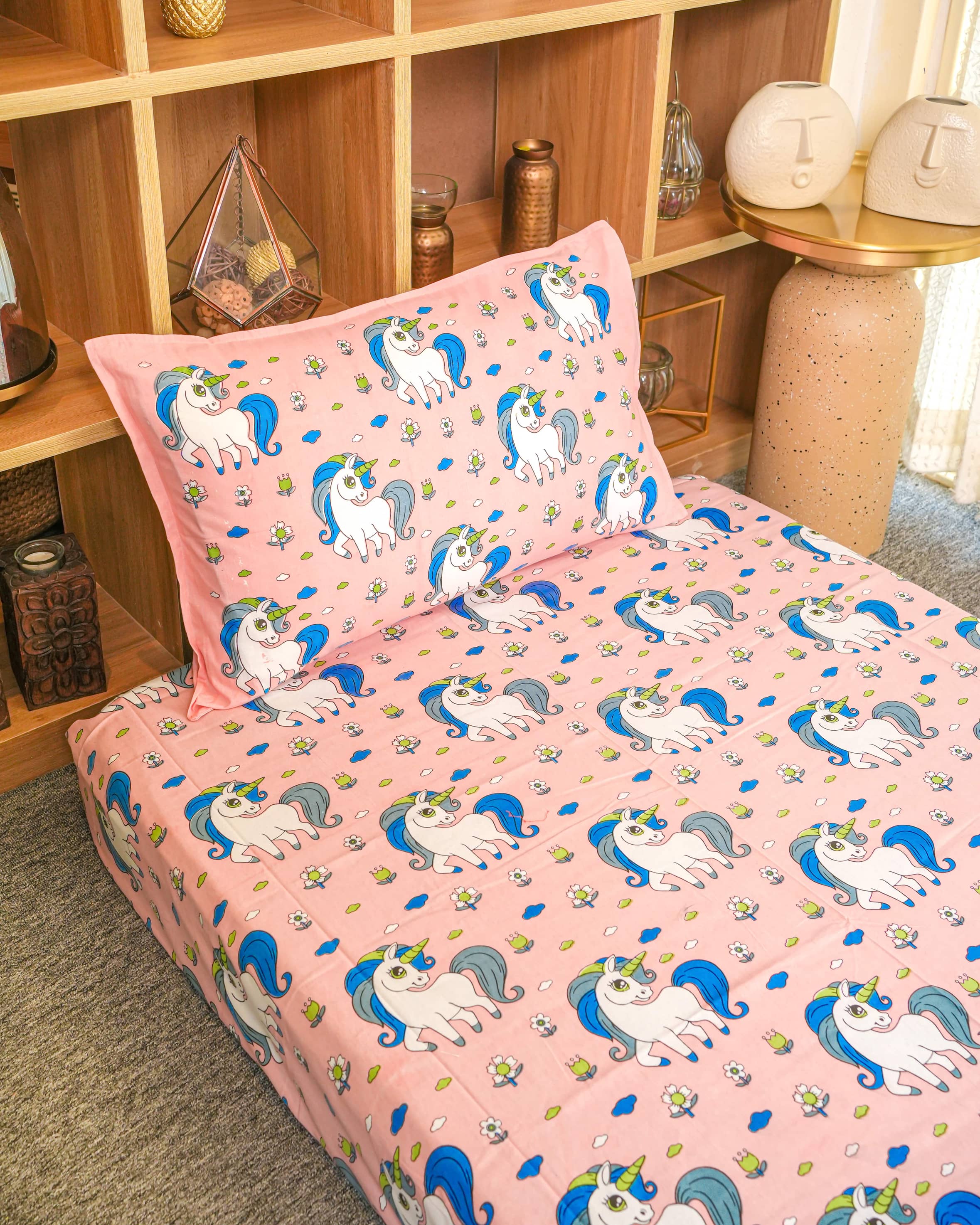 Baby Bedsheet Combo - Set Of 2 Unicorn Design