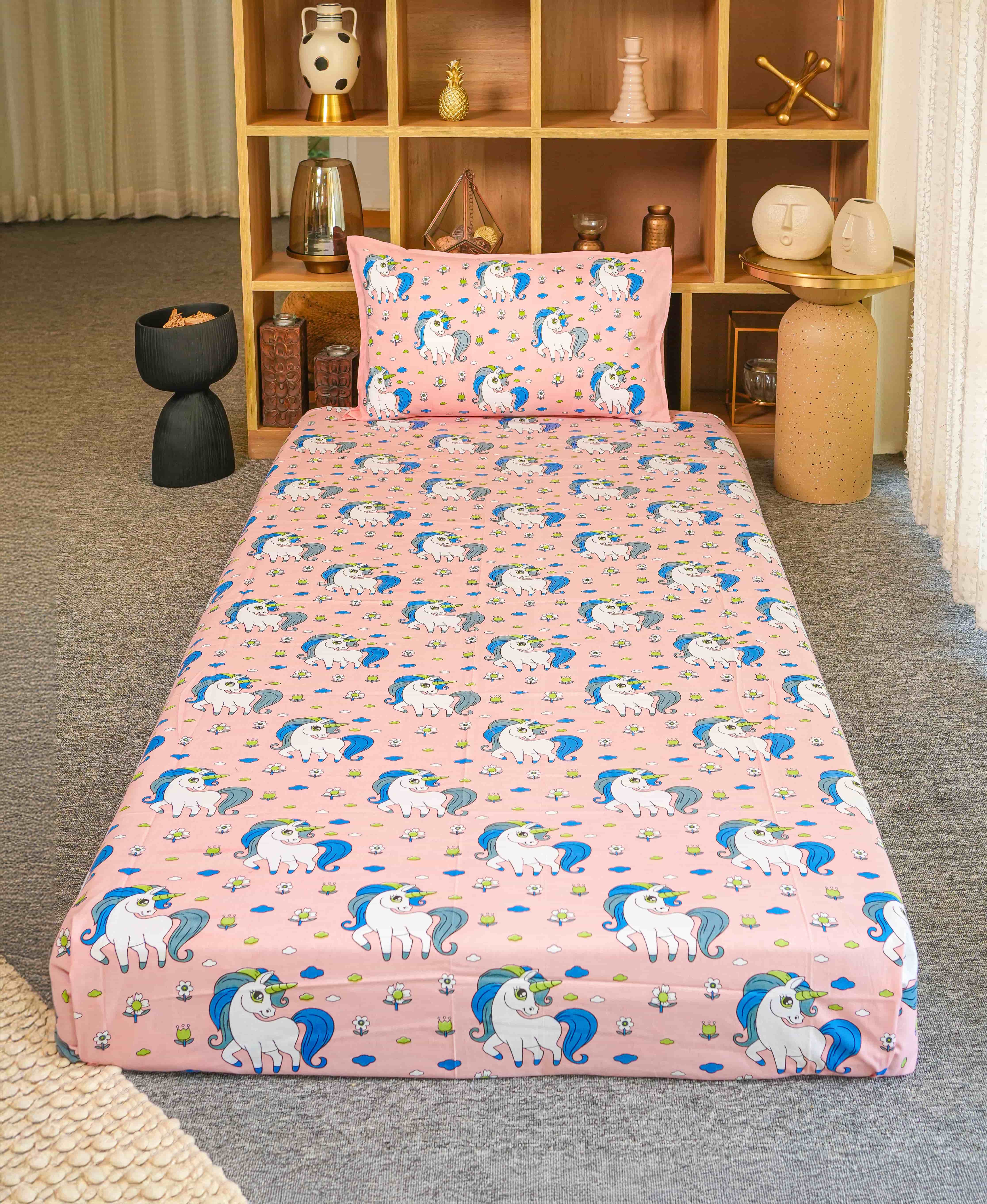 Baby Bedsheet Combo - Set Of 2 Unicorn Design