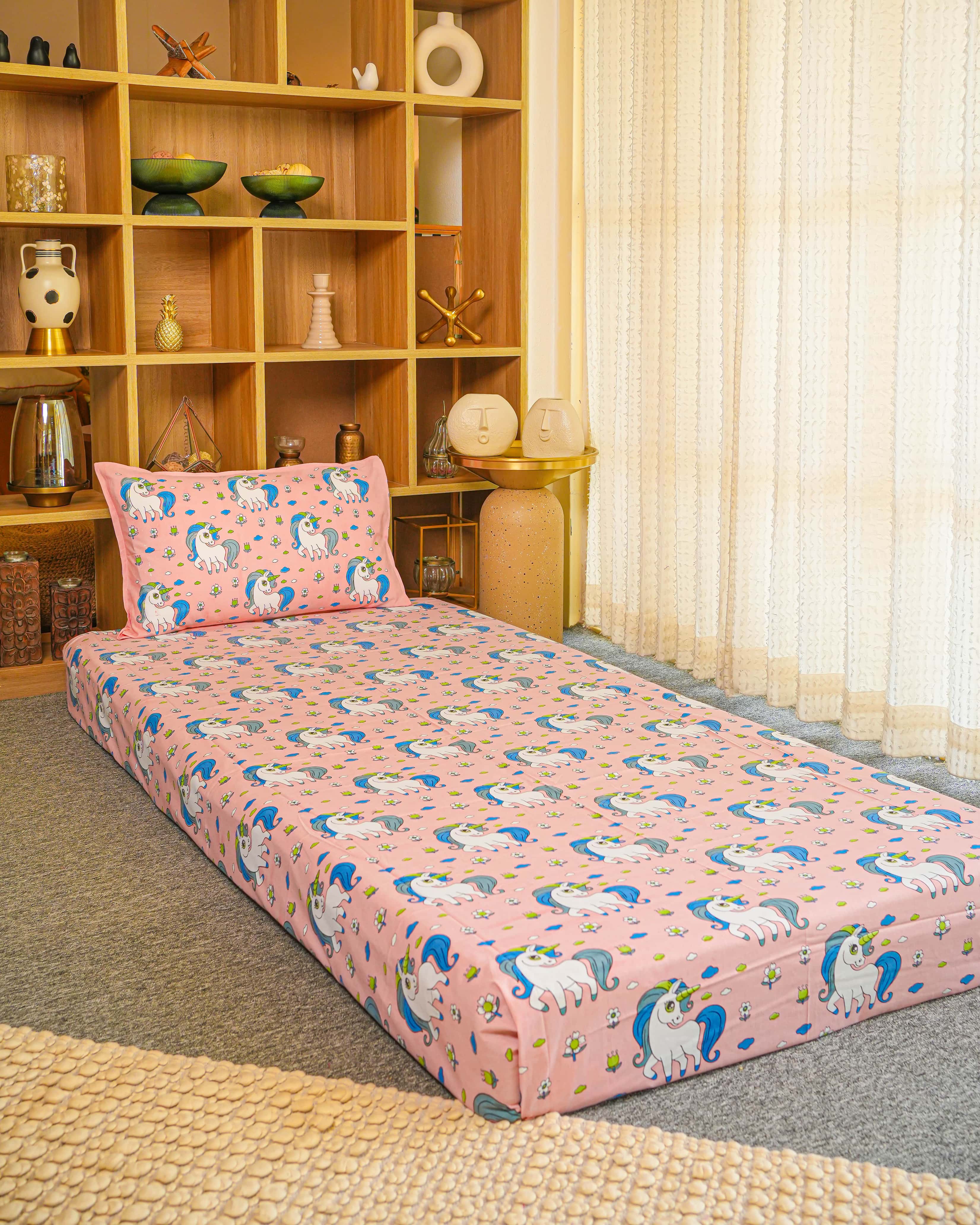 Baby Bedsheet Combo - Set Of 2 Unicorn Design