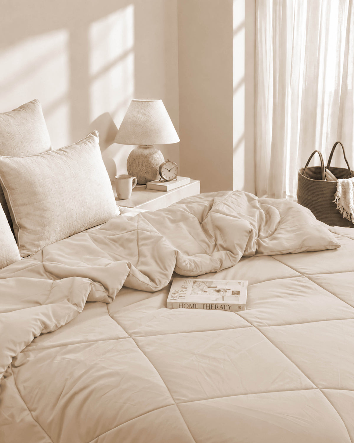 Luxury Ivory Satin Comforter