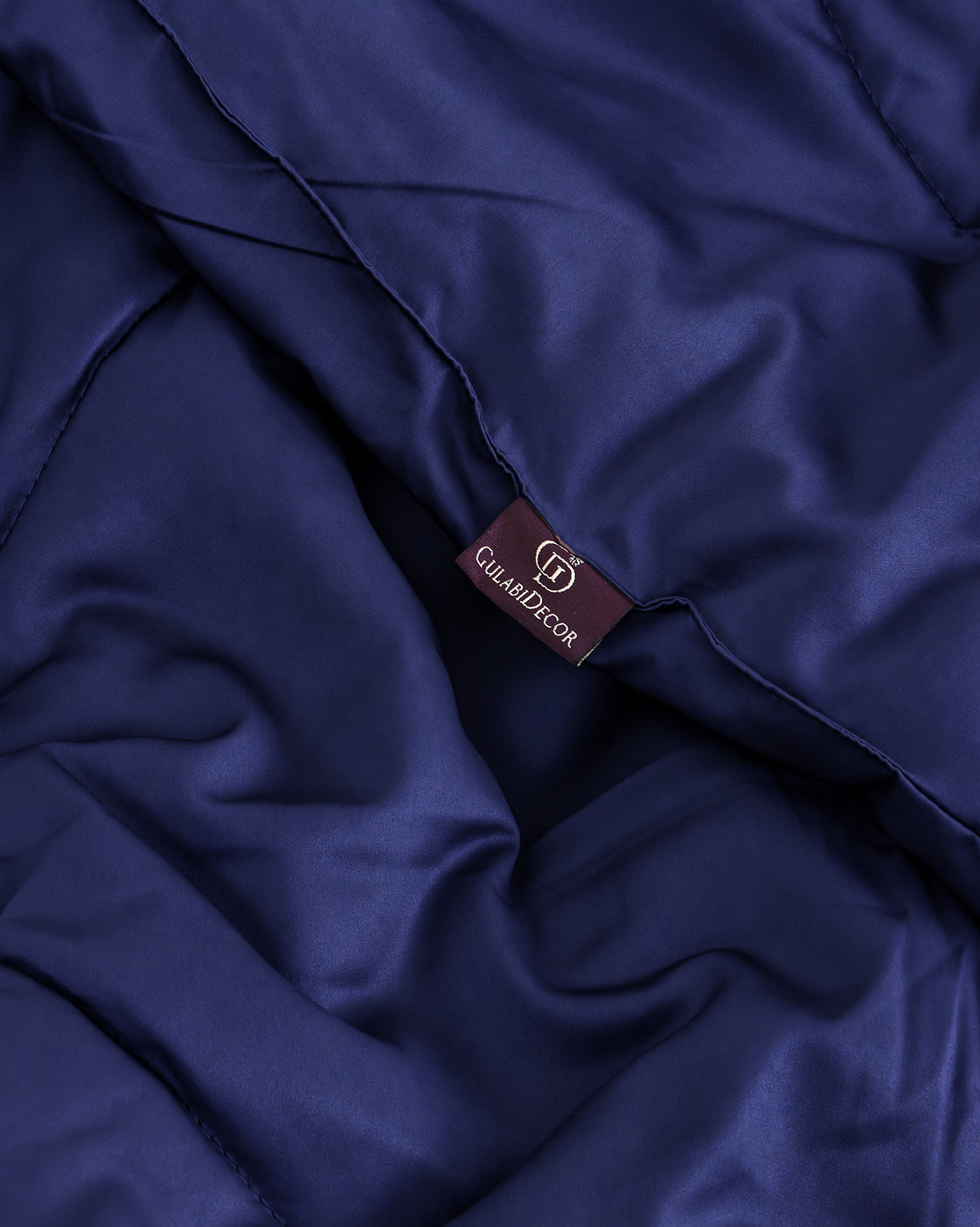 Luxury Navy Blue Satin Comforter