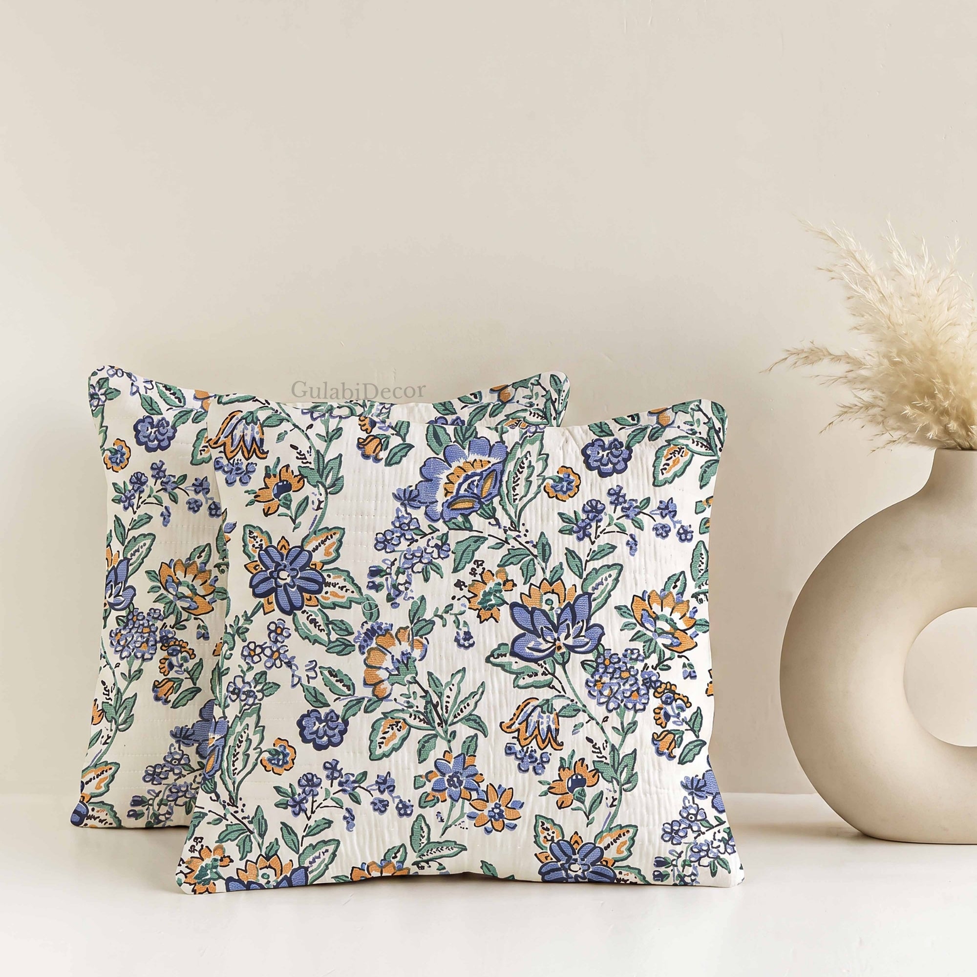 Opulent Royal Neelam Traditional Chintz Cushion Covers