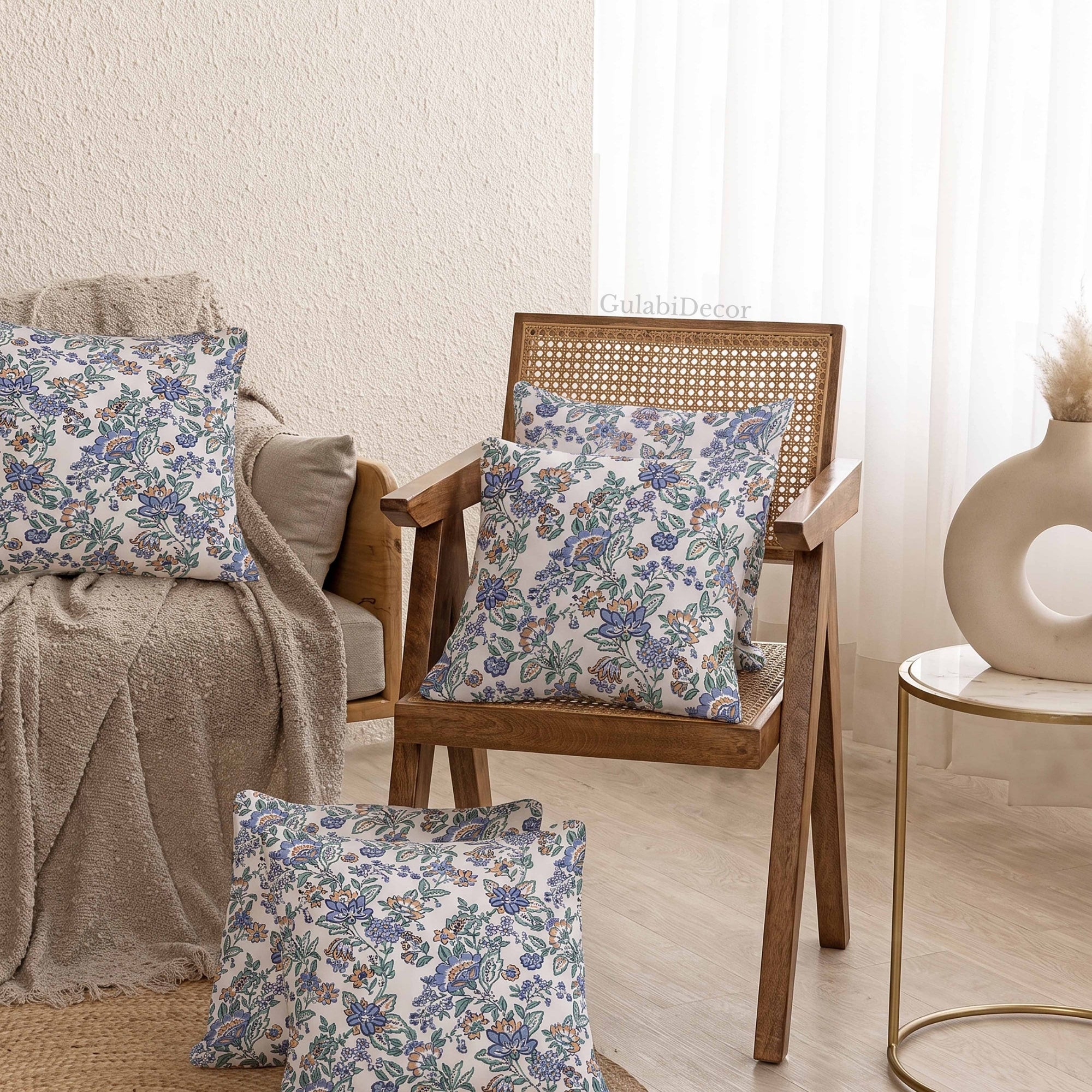 Opulent Royal Neelam Traditional Chintz Cushion Covers