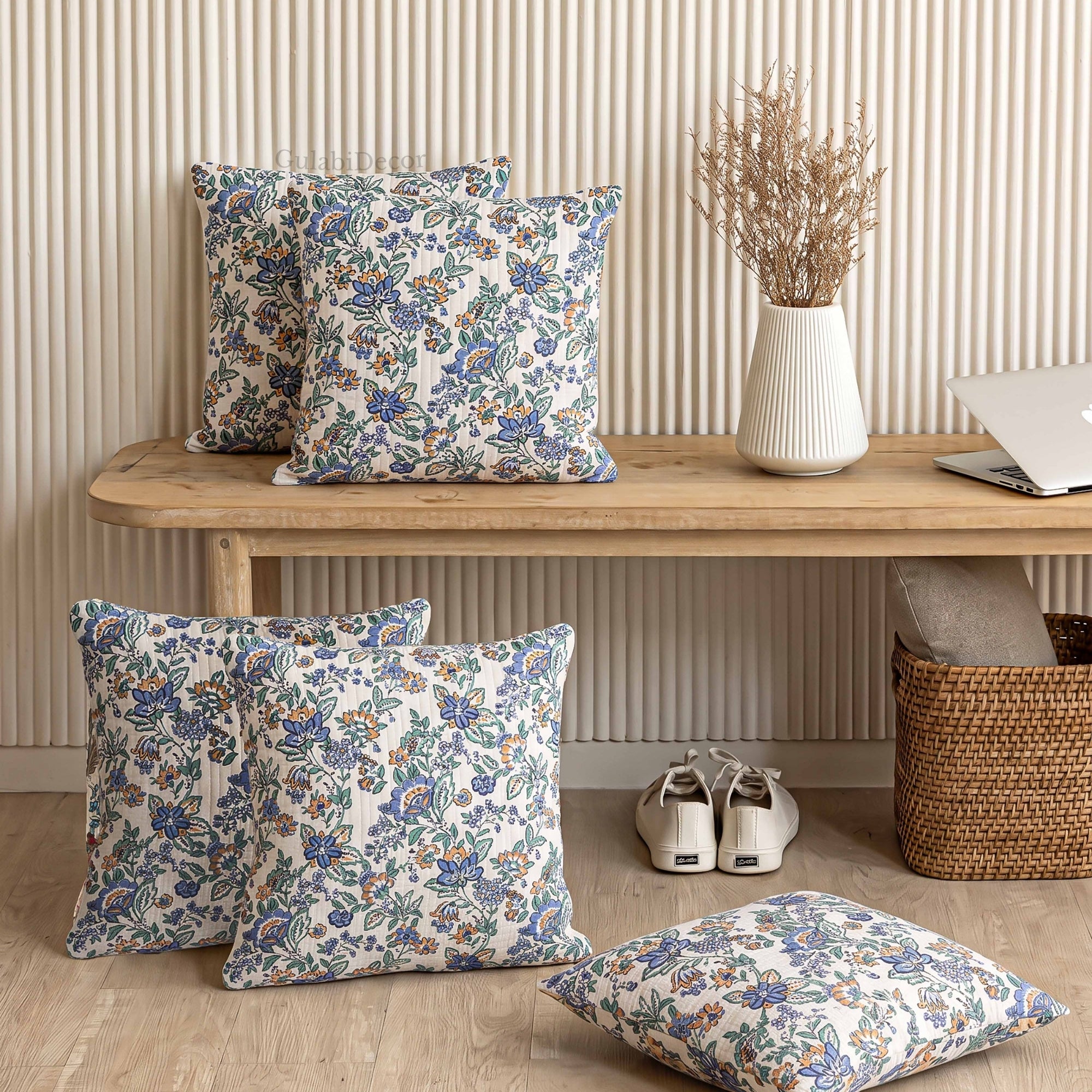 Opulent Royal Neelam Traditional Chintz Cushion Covers