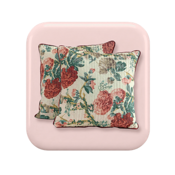 Blue Quilted Flamingo Blossom Cushion Cover